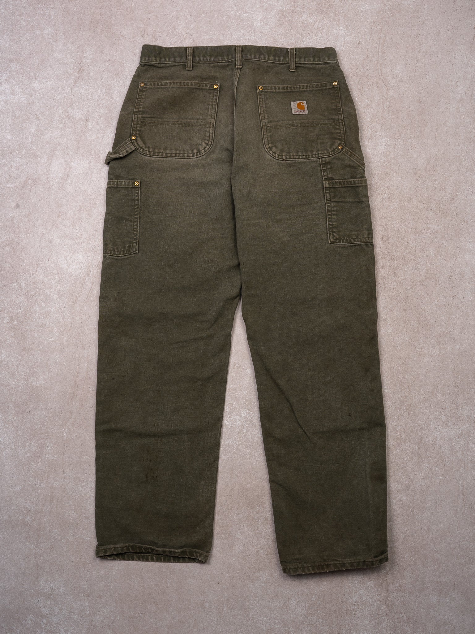 Vintage 90s Green Carhartt Rugged Double Knee Cargo Pants (34 x 31) - Image 3
