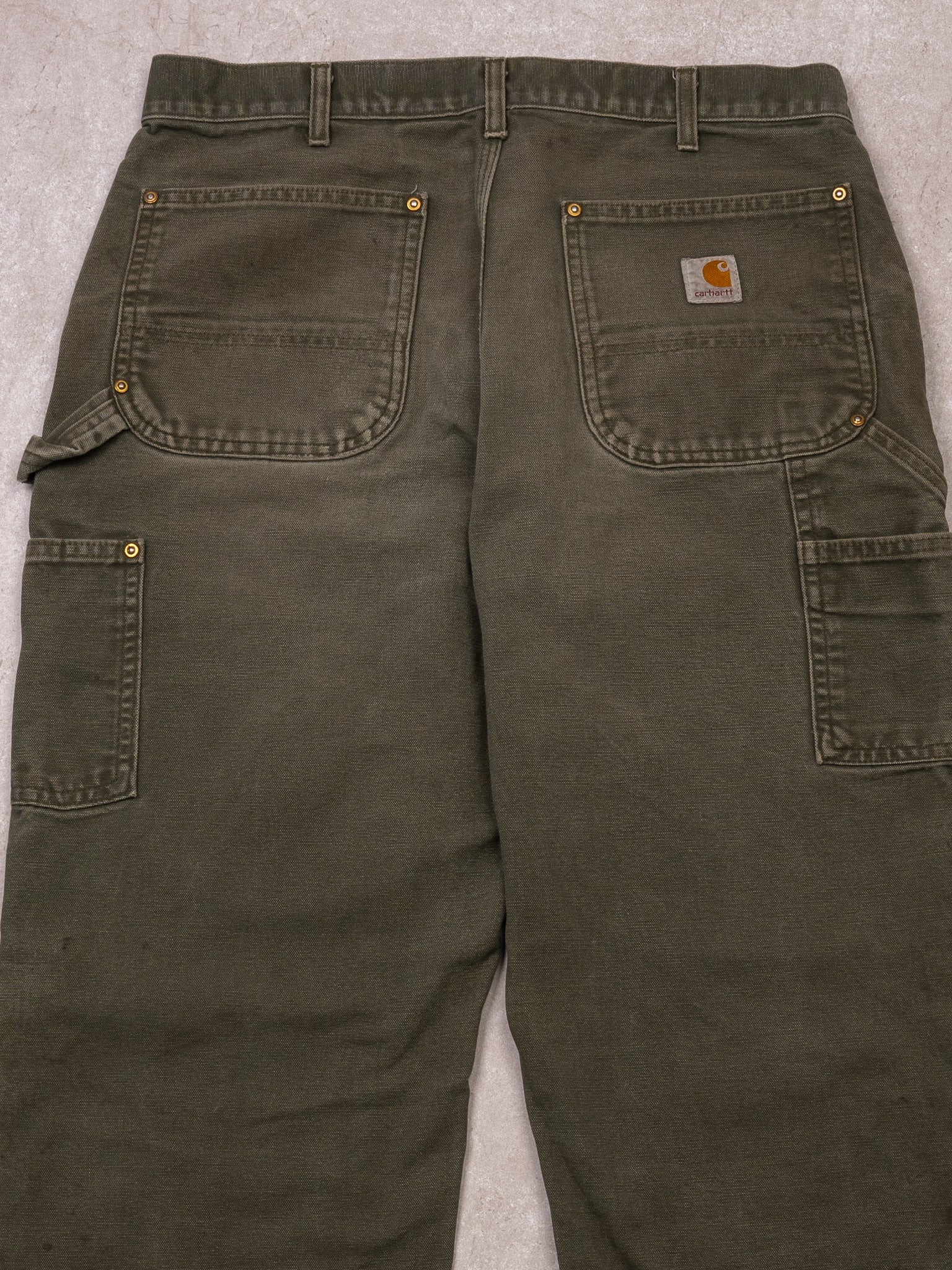 Vintage 90s Green Carhartt Rugged Double Knee Cargo Pants (34 x 31) - Image 4