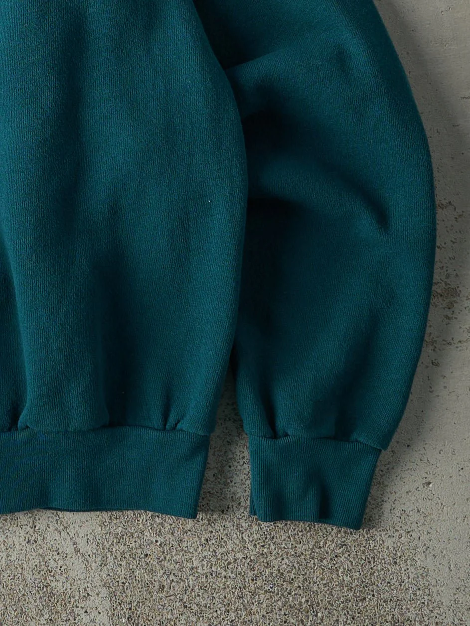 Vintage 90s Green Embroidered Philadelphia Eagles Crewneck (M) - Image 4