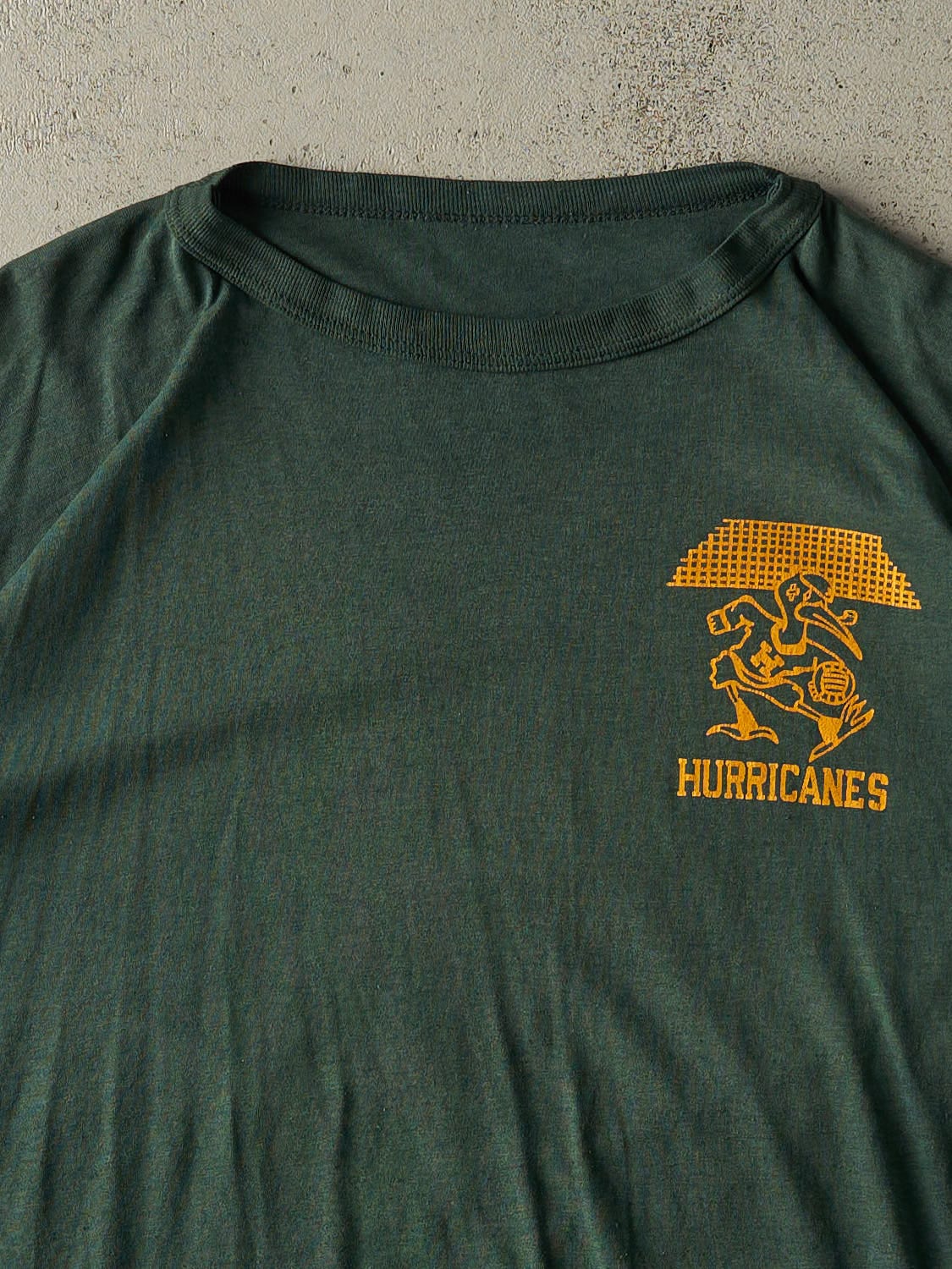 Vintage 80s Green University of Miami Hurricanes Tee (XL/XXL) - Image 2