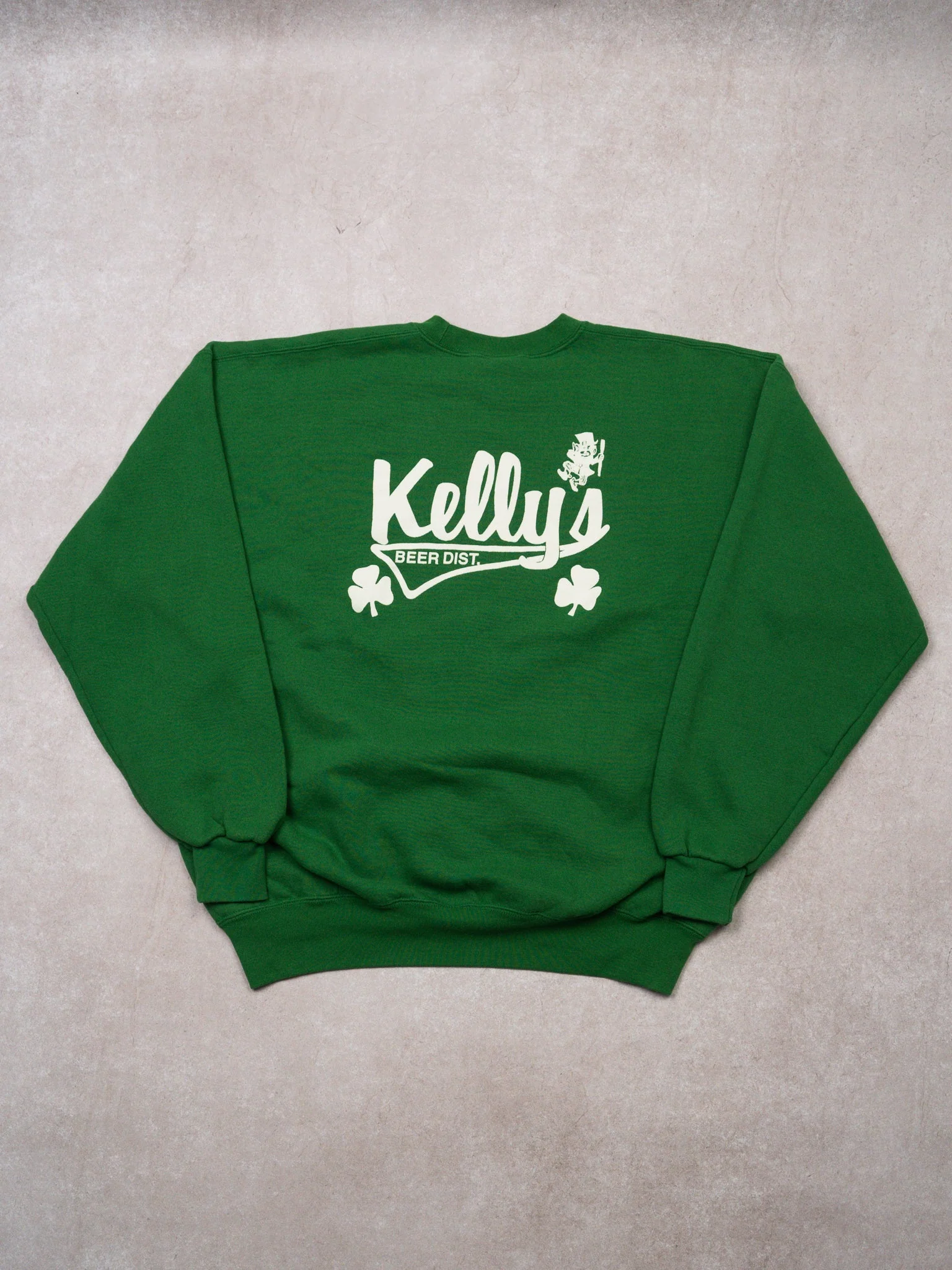 Vintage 90s Green Kelly's Beer Distributor Crewneck (L) - Image 3