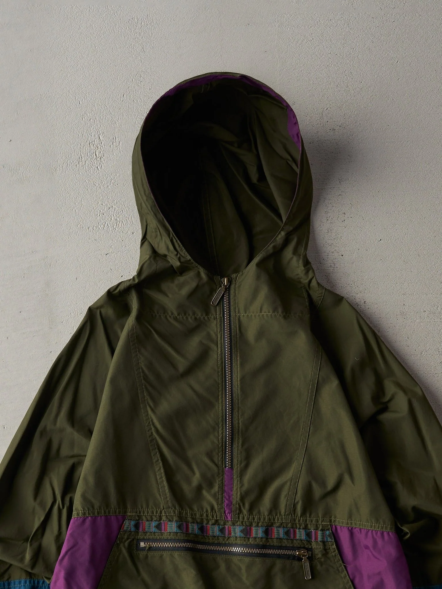 Vintage 90s Green LL Bean Anorak Windbreaker Jacket (S) - Image 2
