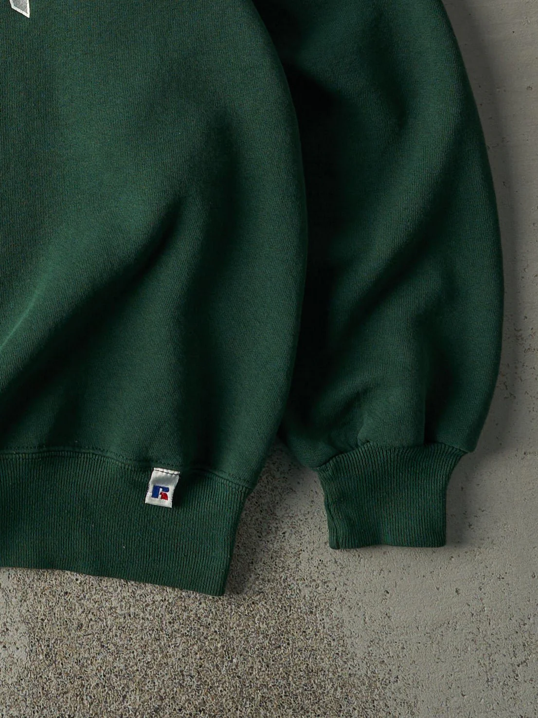 Vintage 90s Green Michigan State Russell Athletic Crewneck (XL) - Image 3