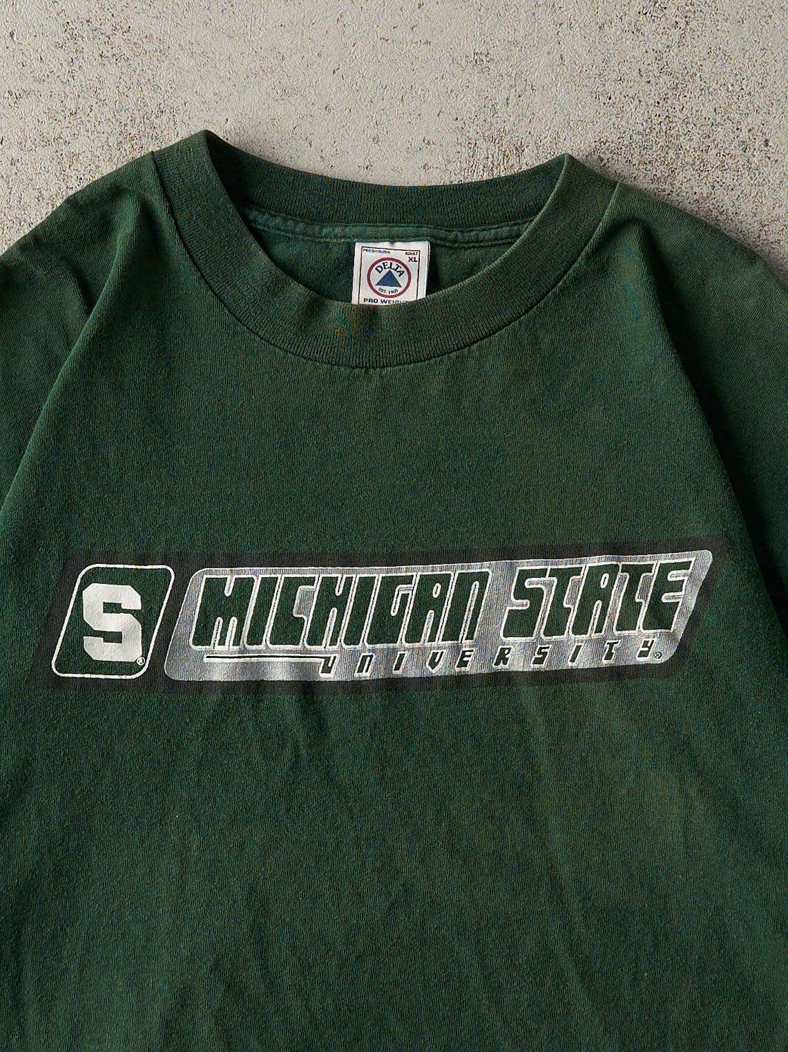 Vintage 90s Green Michigan State University Spartans Tee (L) - Image 2
