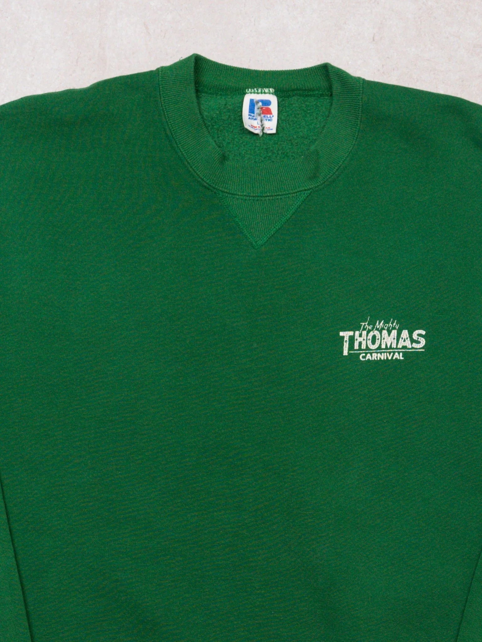 Vintage 90s Green Mighty Thomas Carnival x Russell Crewneck (M) - Image 2