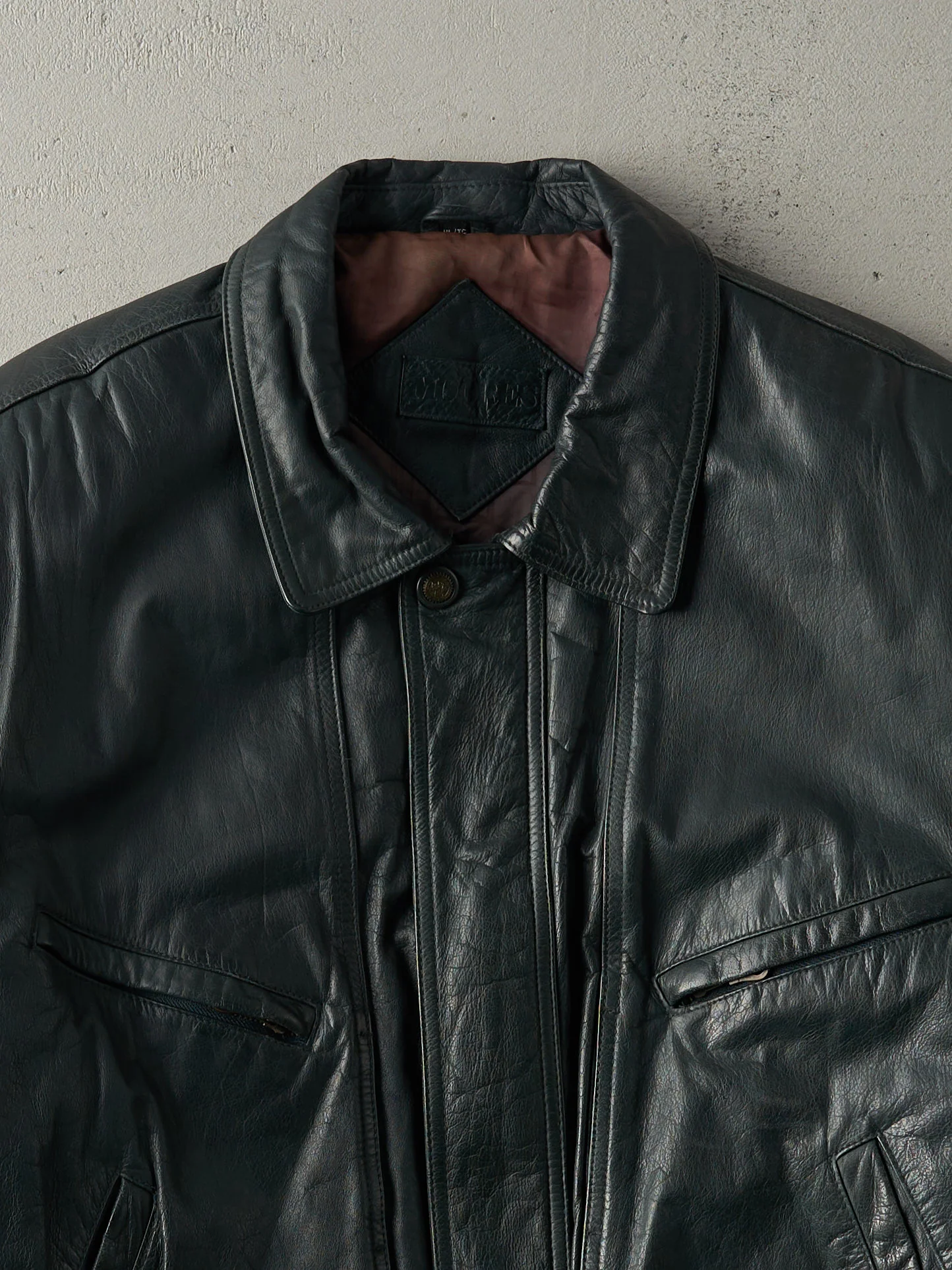 Vintage 90s Green Moores Leather Jacket (L) - Image 3