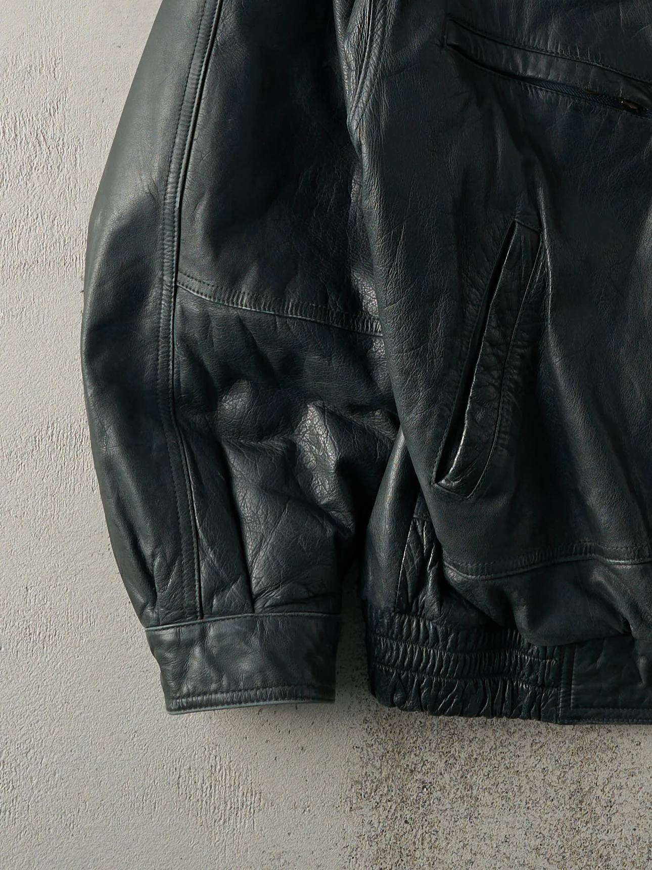 Vintage 90s Green Moores Leather Jacket (L) - Image 4