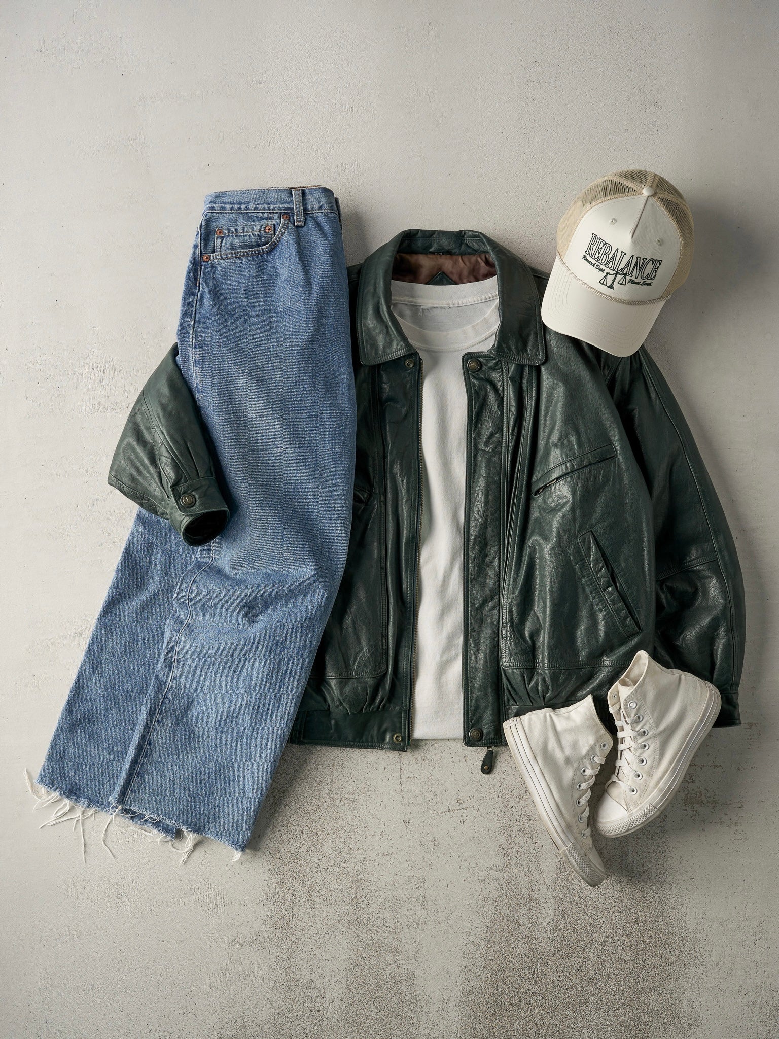 Vintage 90s Green Moores Leather Jacket (L) - Image 5