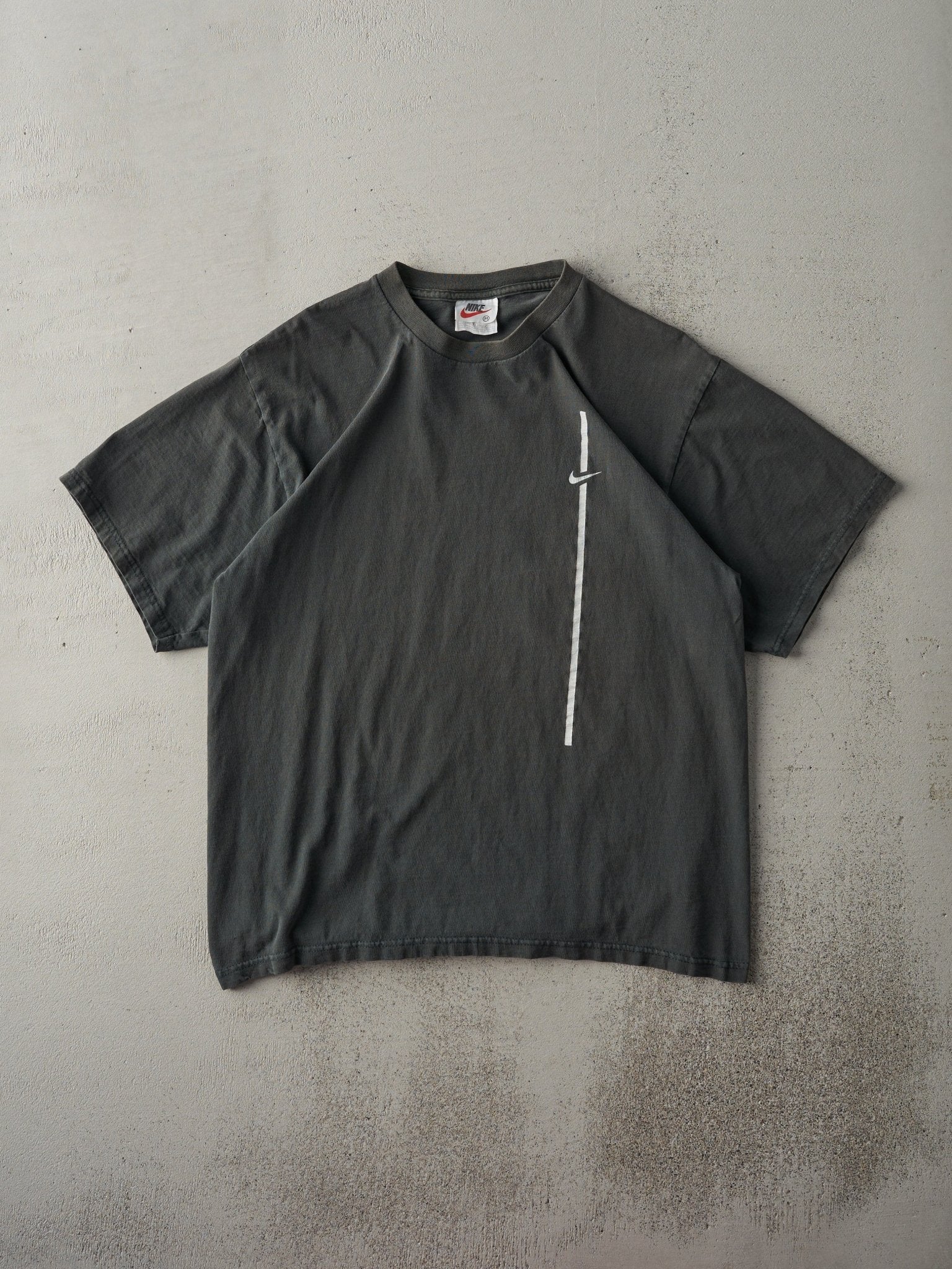 Vintage 90s Faded Green Nike Athletics Tee (M) - Image 2