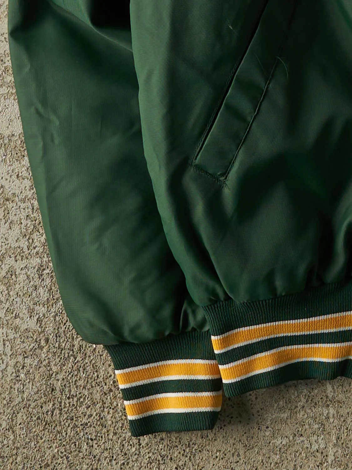 Vintage 80s Green OB Tech Varsity Bomber Jacket (S/M) - Image 3