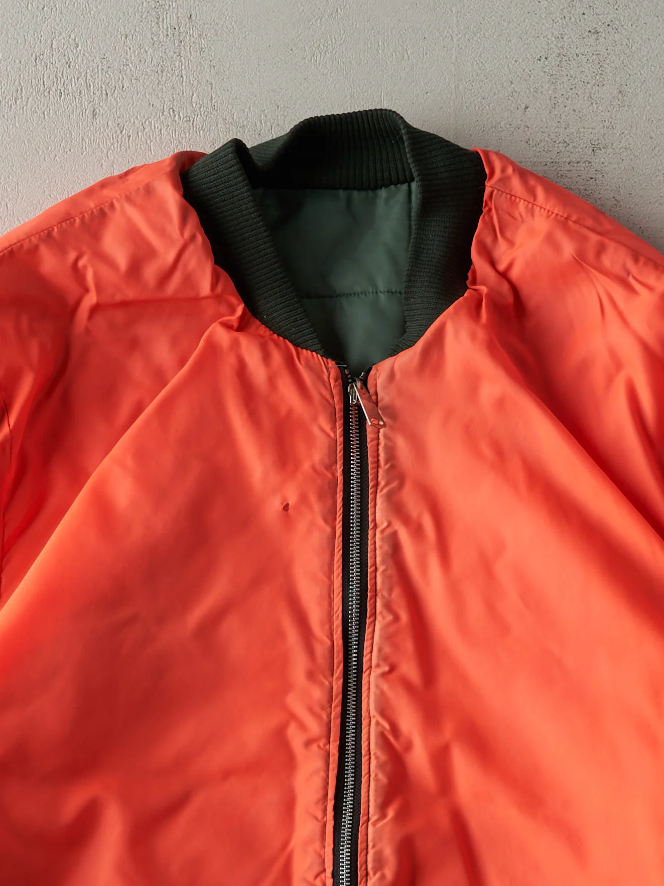 Vintage 90s Green & Orange Reversible Flight Bomber Jacket (XXL) - Image 4