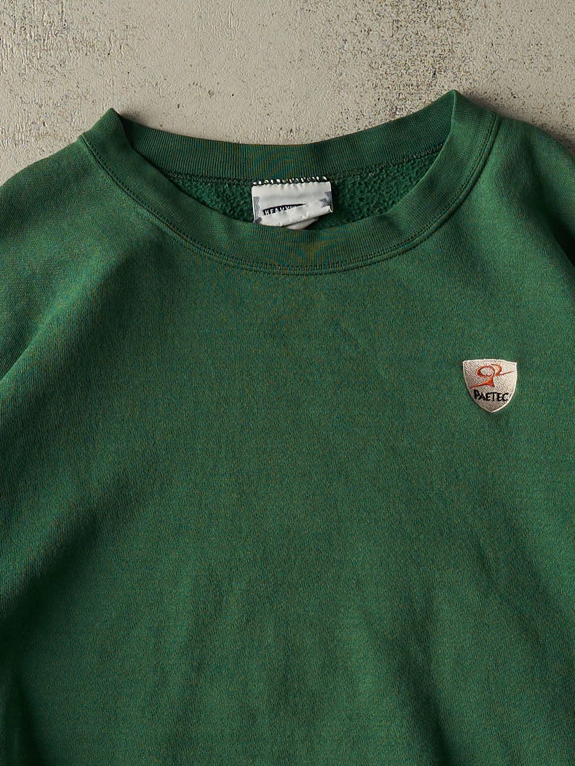 Vintage 90s Faded Green Paetec Embroidered Crewneck (XL/XXL) - Image 2
