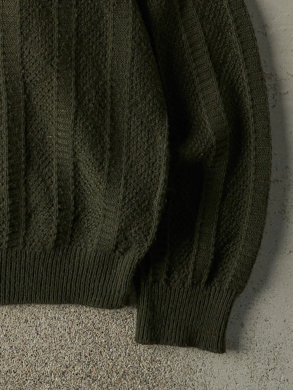 Vintage 90s Green Patterned Knit Pullover (L) - Image 4