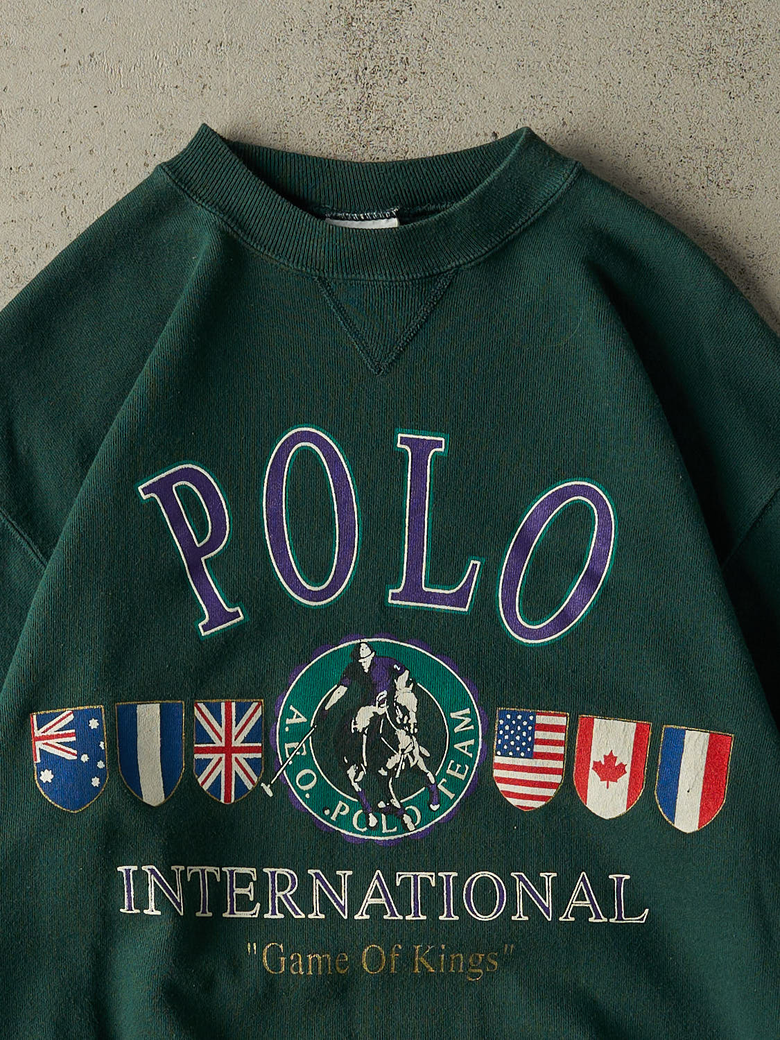Vintage 90s Green Polo International Crewneck (S/M) - Image 2