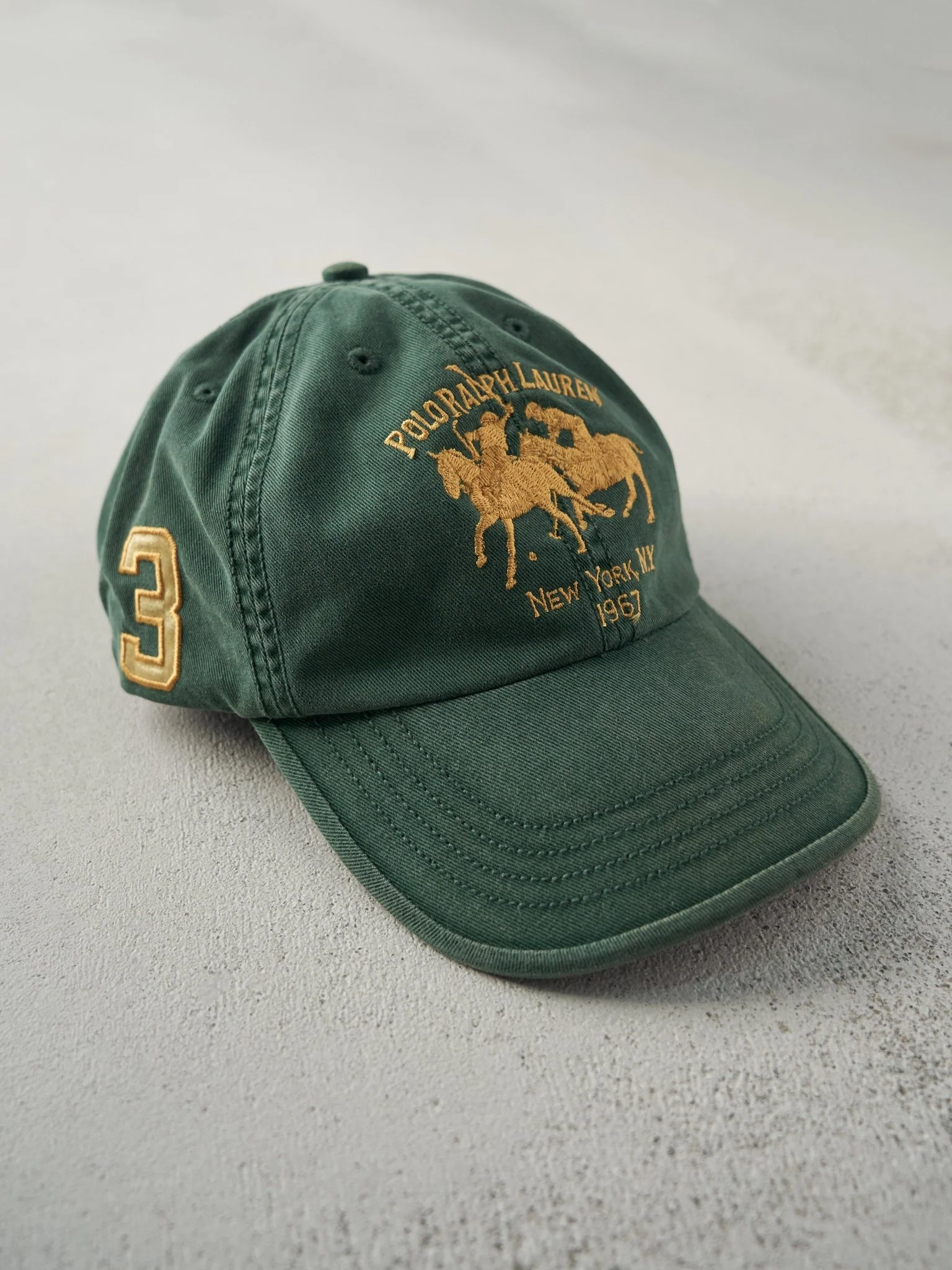 Vintage 90s Green Polo Ralph Lauren Embroidered Strapback Hat - Image 3