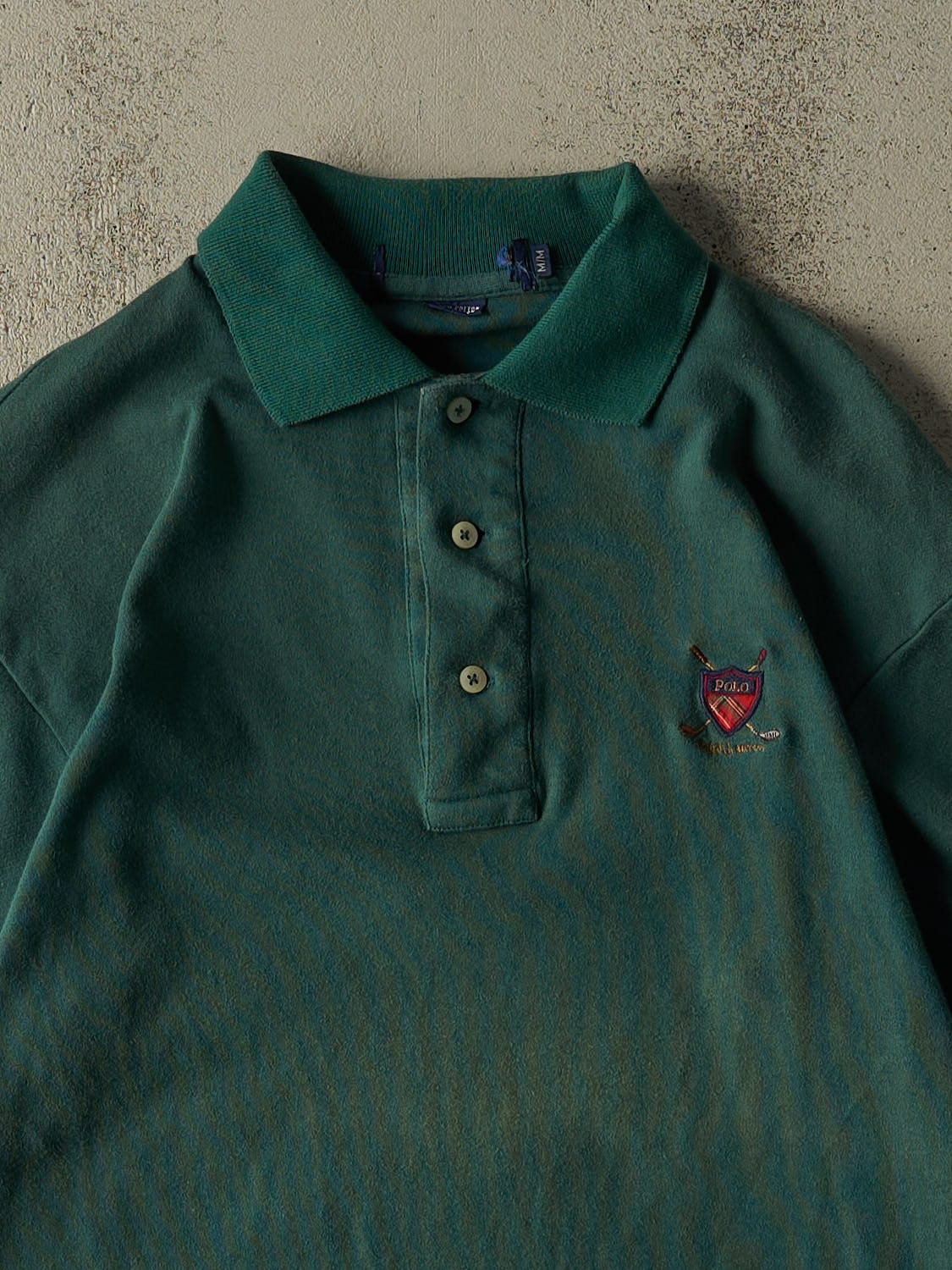 Vintage 90s Green Polo Ralph Lauren Golf Quarter Button Tee (M) - Image 2