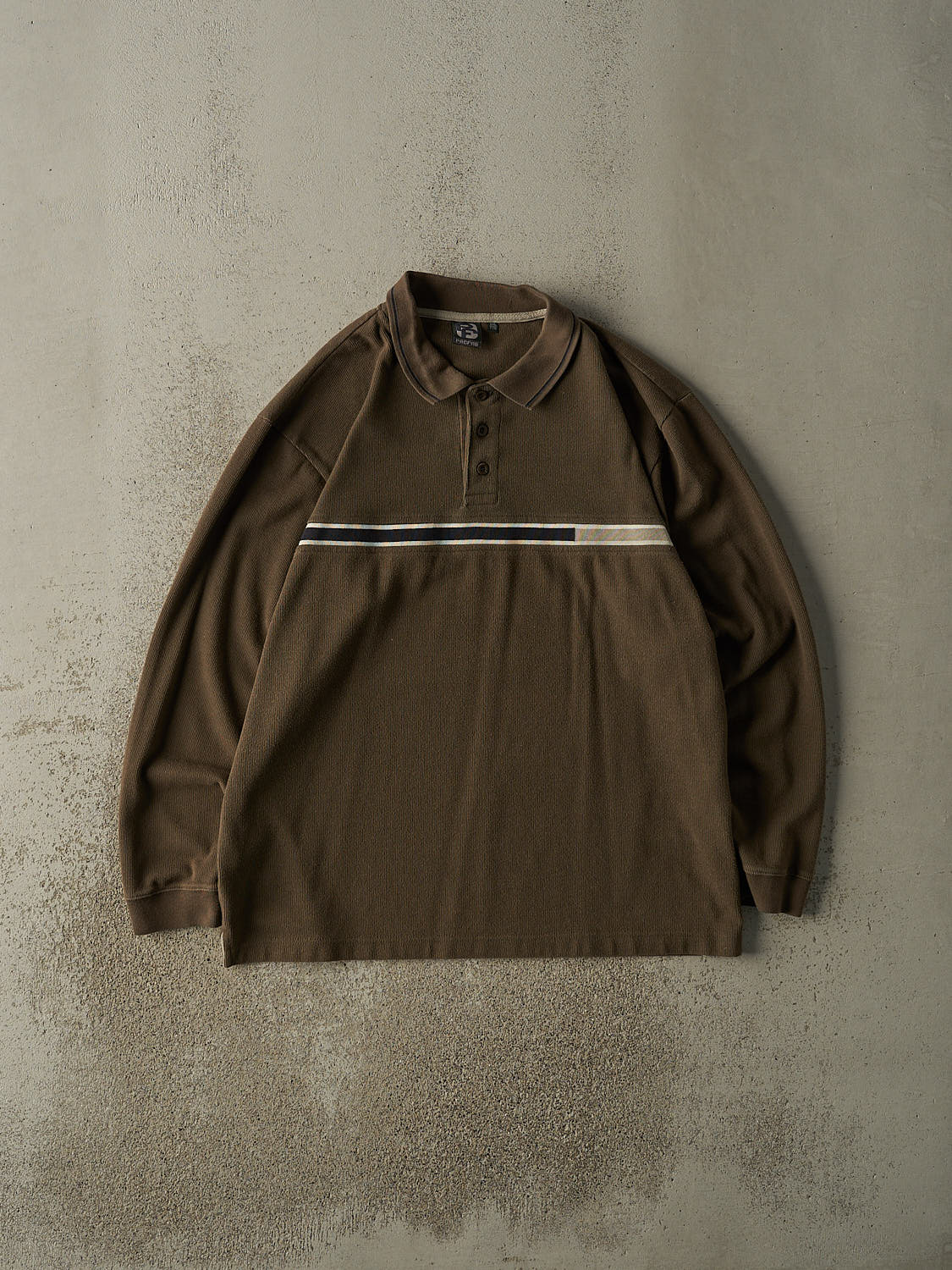 Vintage 90s Green Quarter Button Long Sleeve (XL)