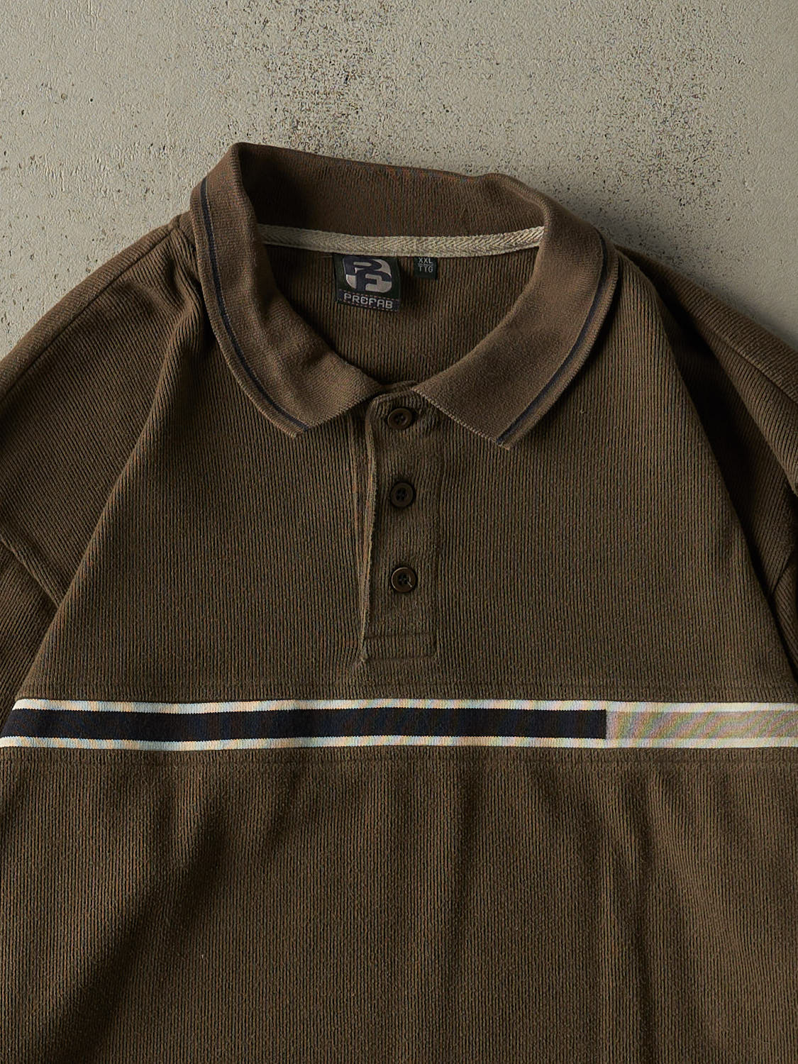 Vintage 90s Green Quarter Button Long Sleeve (XL) - Image 2