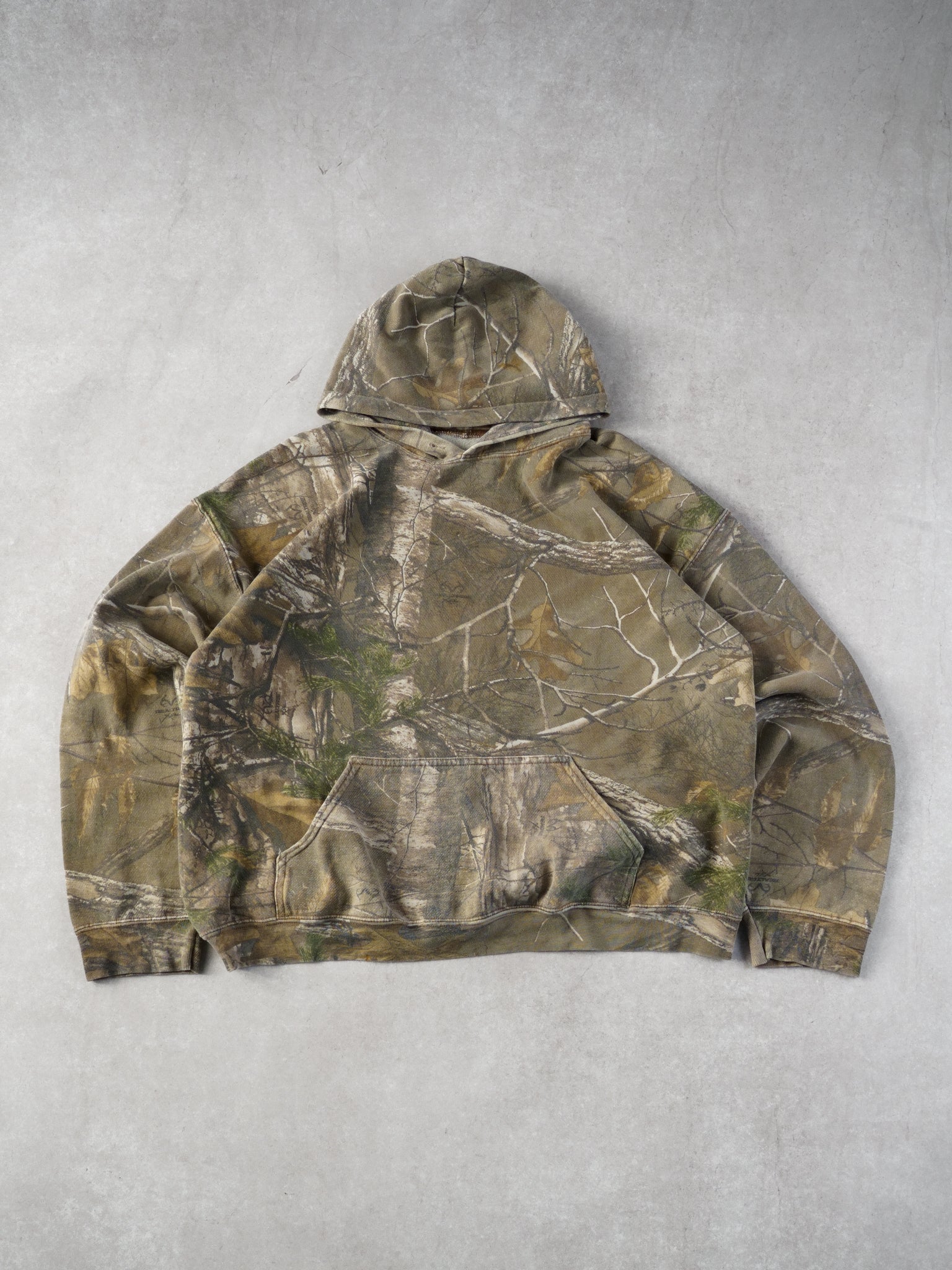 Vintage 90s Green Realtree Camo Blank Hoodie (L)