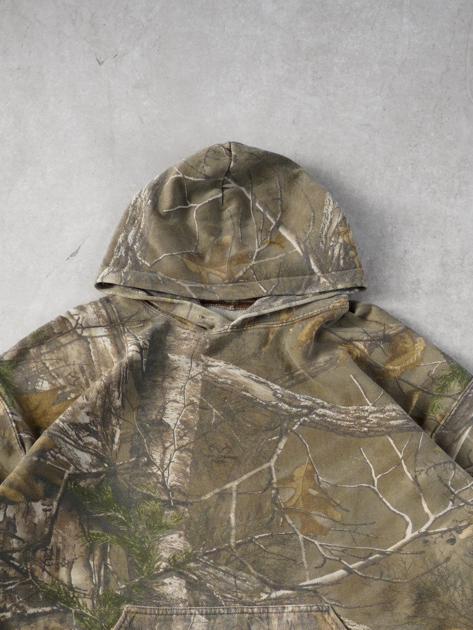 Vintage 90s Green Realtree Camo Blank Hoodie (L) - Image 2