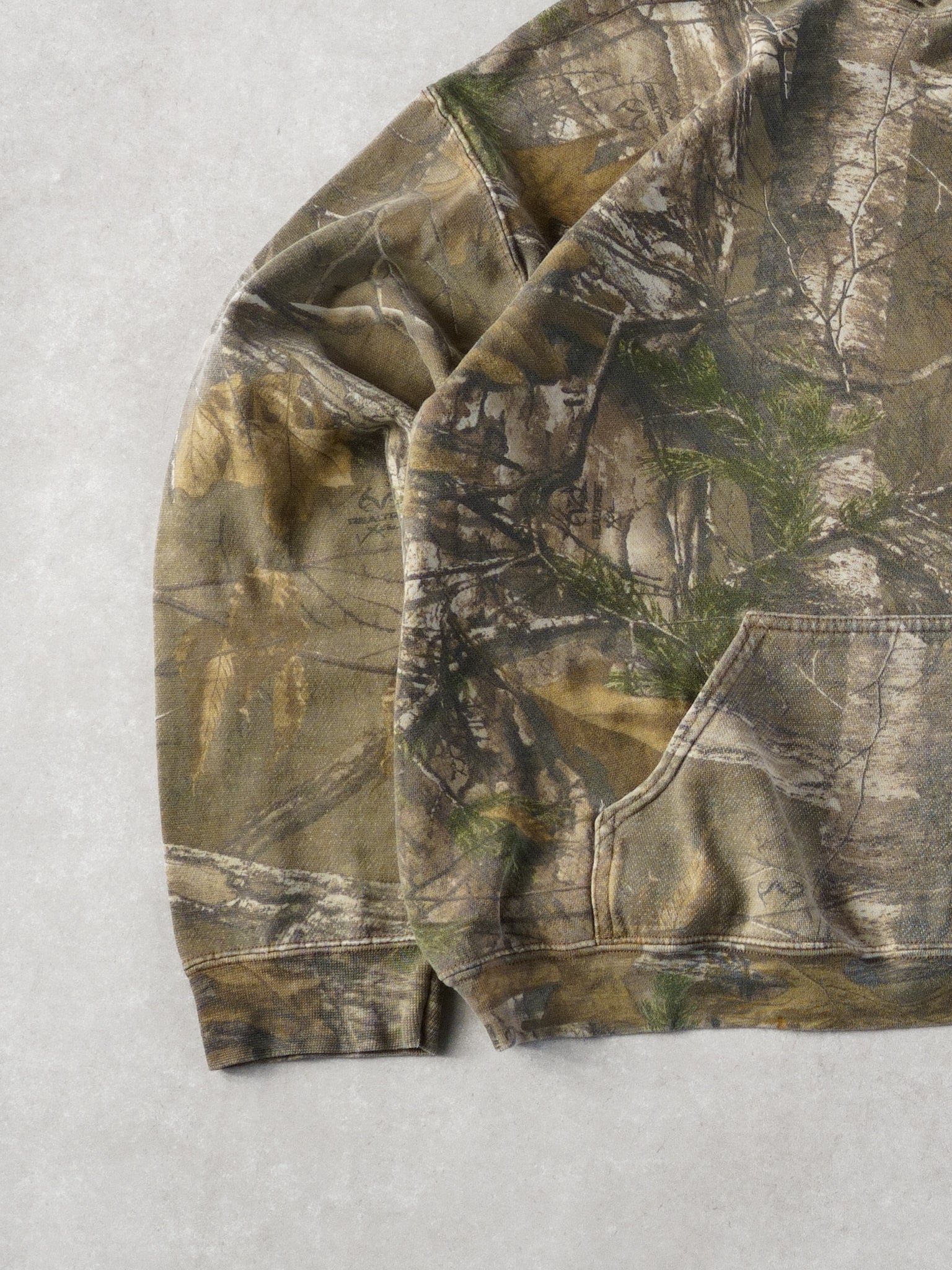 Vintage 90s Green Realtree Camo Blank Hoodie (L) - Image 3