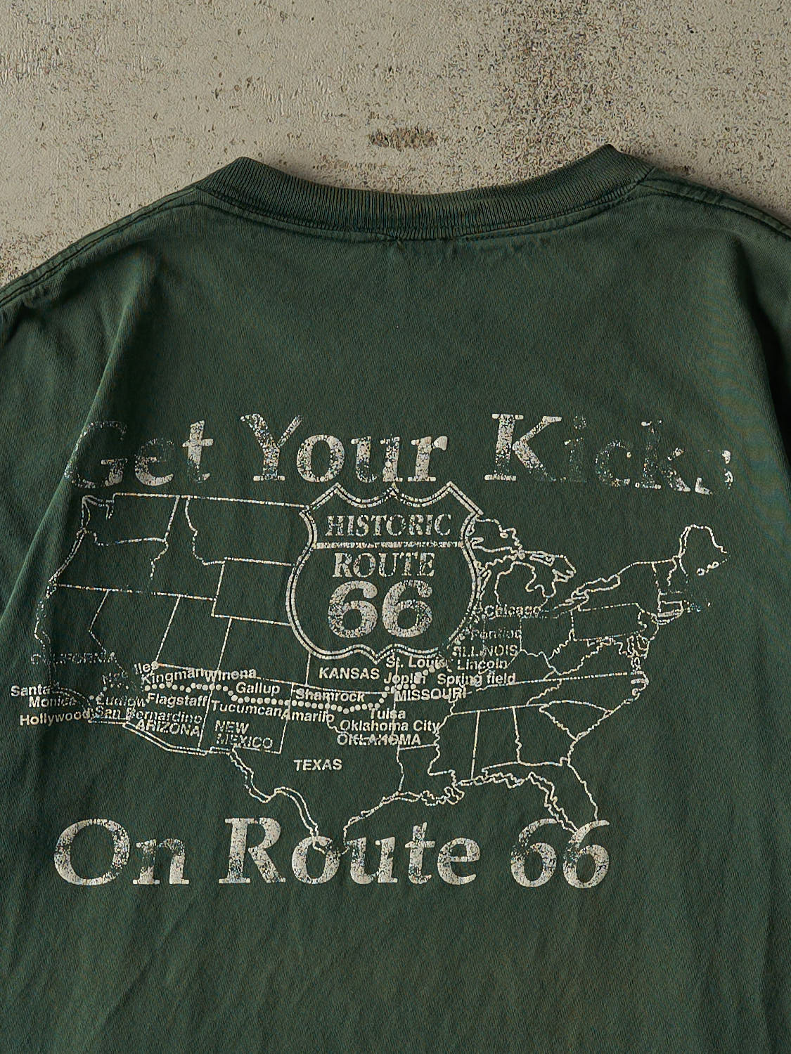 Vintage 90s Green Route 66 Tee (L) - Image 4