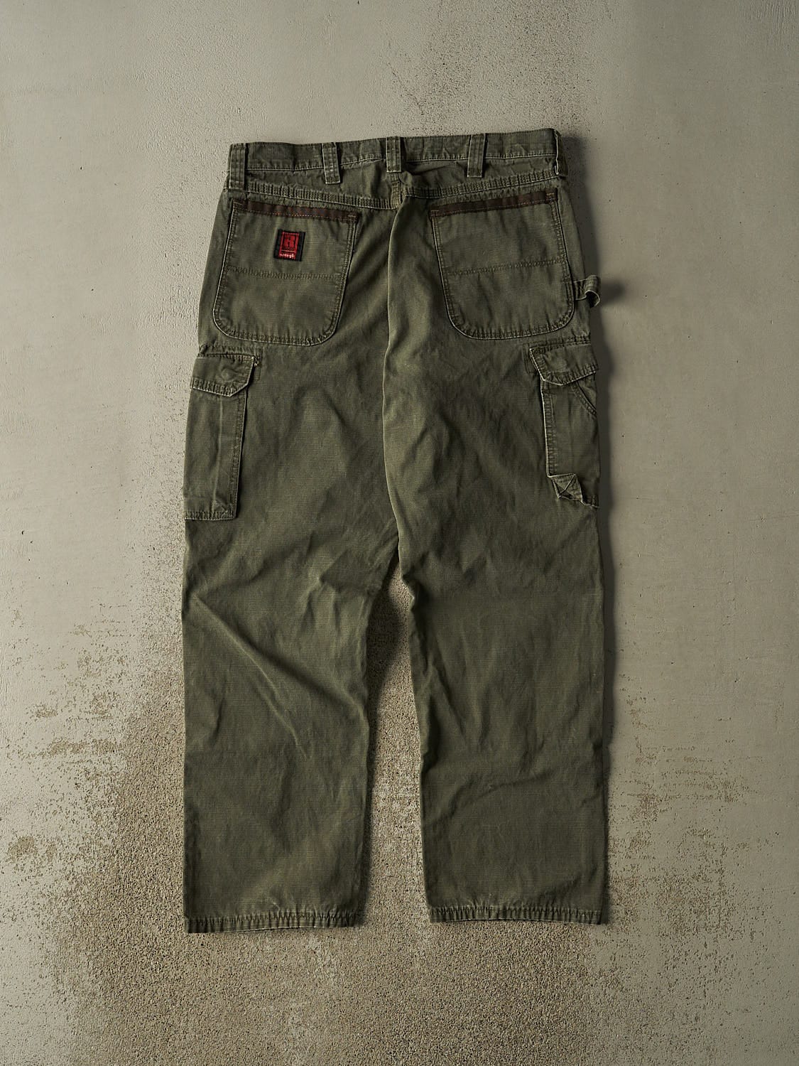 Vintage 90s Green Wrangler Riggs Utility Work Pants (36x31) - Image 3