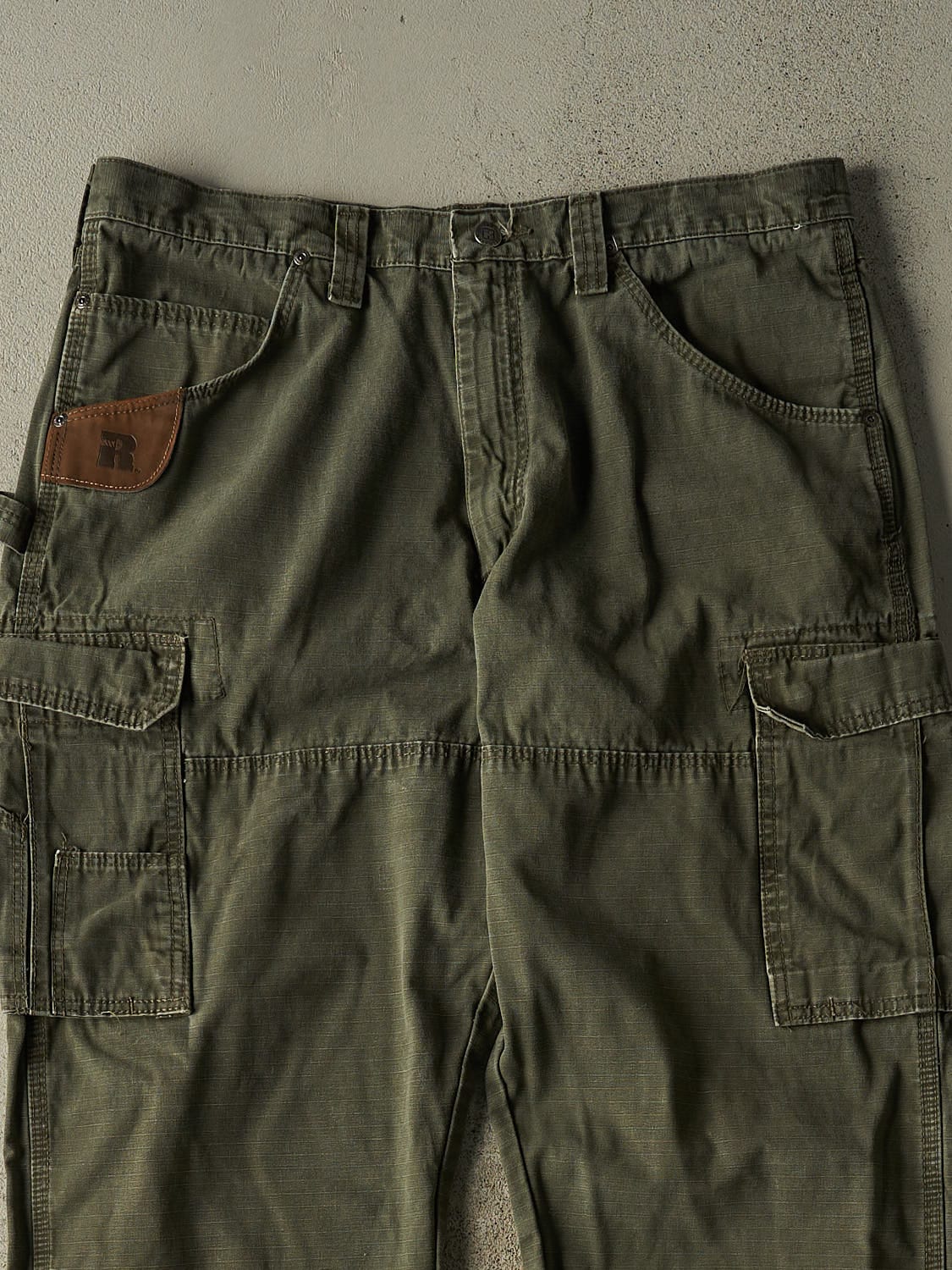 Vintage 90s Green Wrangler Riggs Utility Work Pants (36x31) - Image 4
