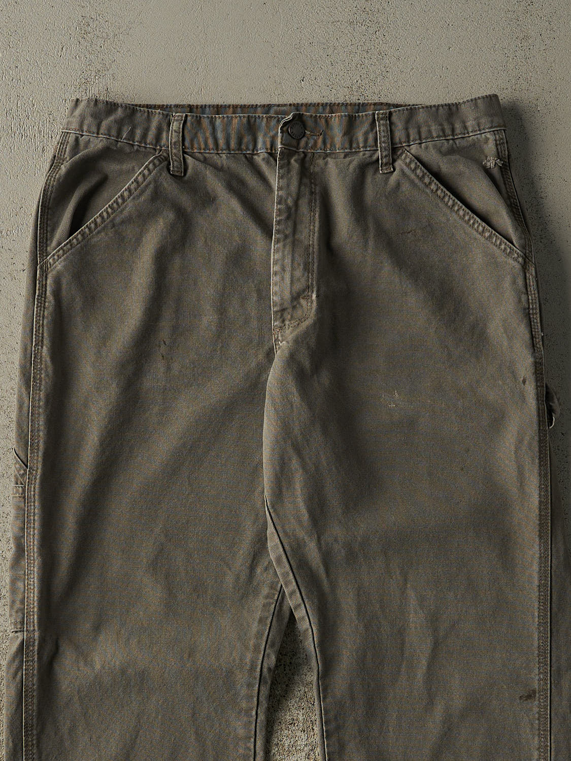 Vintage 90s Green Rustler Carpenter Work Pants (34x28.5) - Image 4