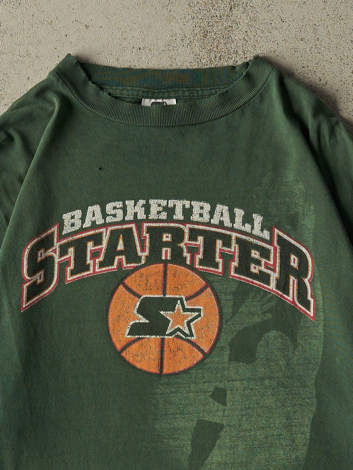 Vintage 90s Green Starter Basketball Tee (L/XL) - Image 2