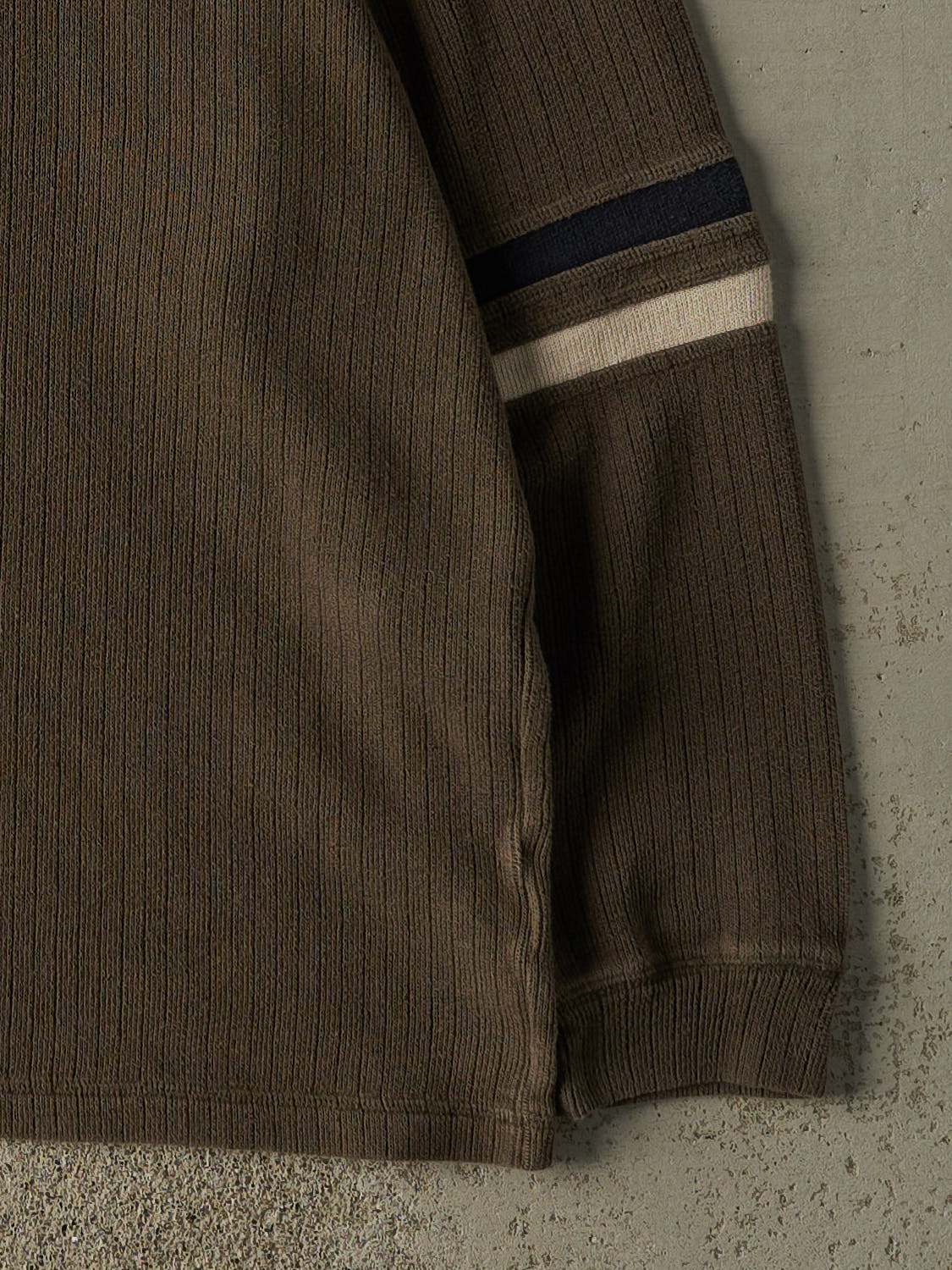 Vintage 90s Green Striped Knit Pullover (L/XL) - Image 4