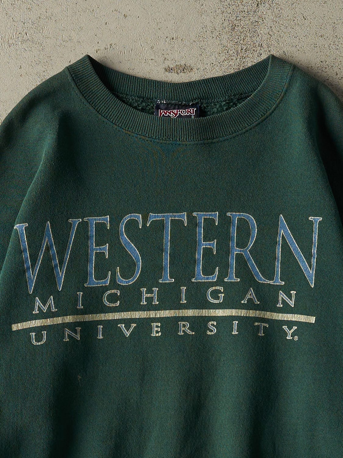 Vintage 90s Green Western Michigan University Crewneck (M/L) - Image 2