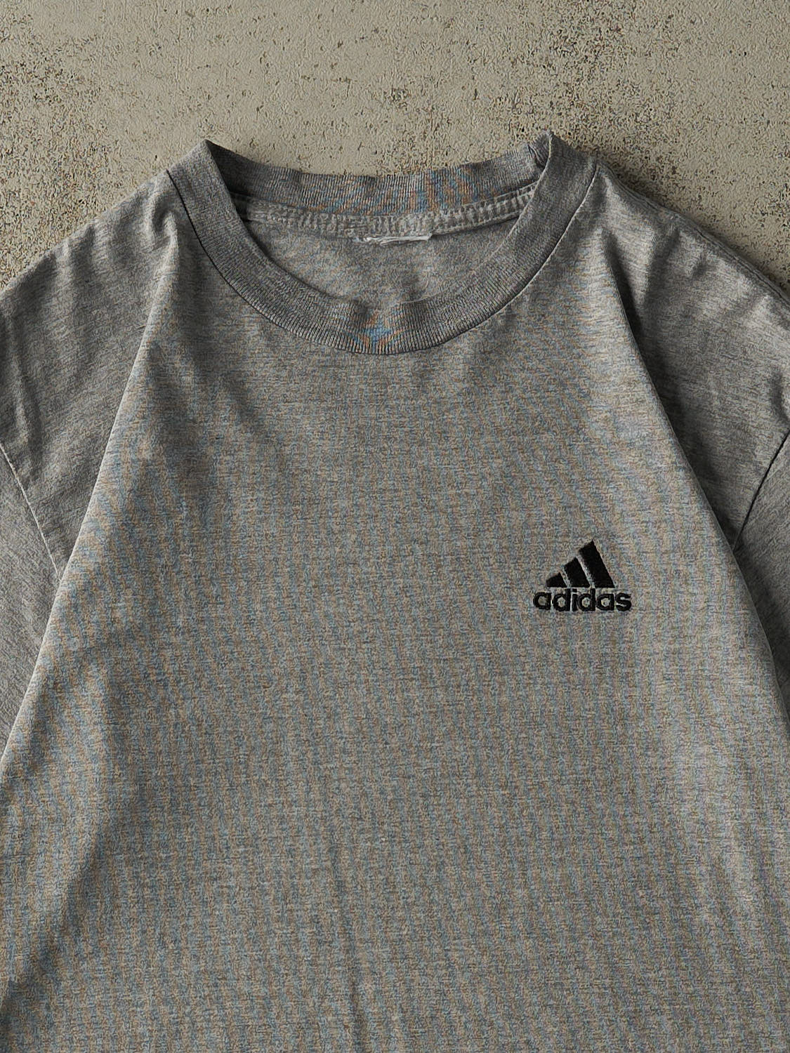 Vintage 90s Grey Adidas Embroidered Logo Tee (M/L) - Image 2