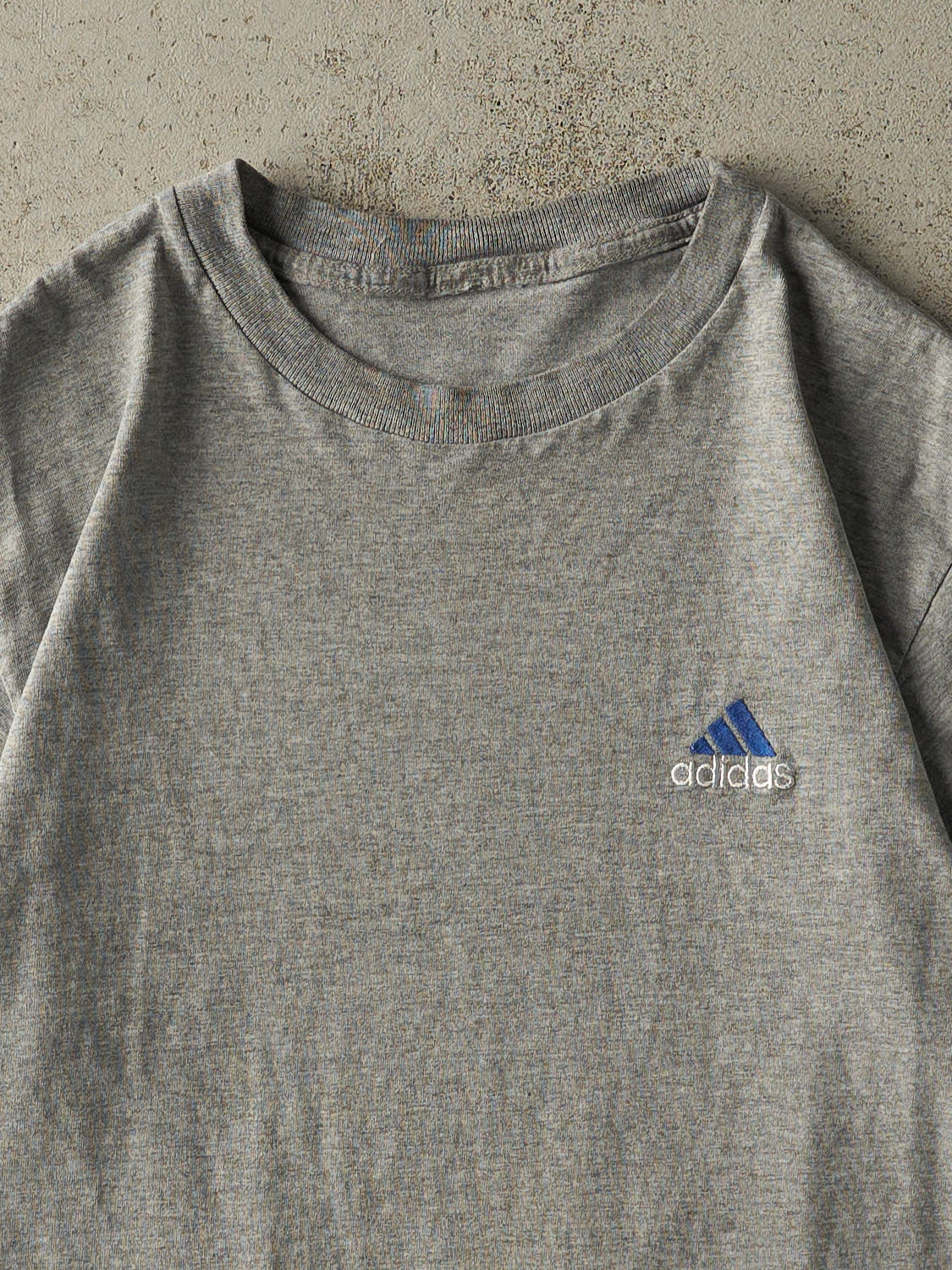 Vintage 90s Grey Adidas Embroidered Logo Tee (M/L) - Image 2