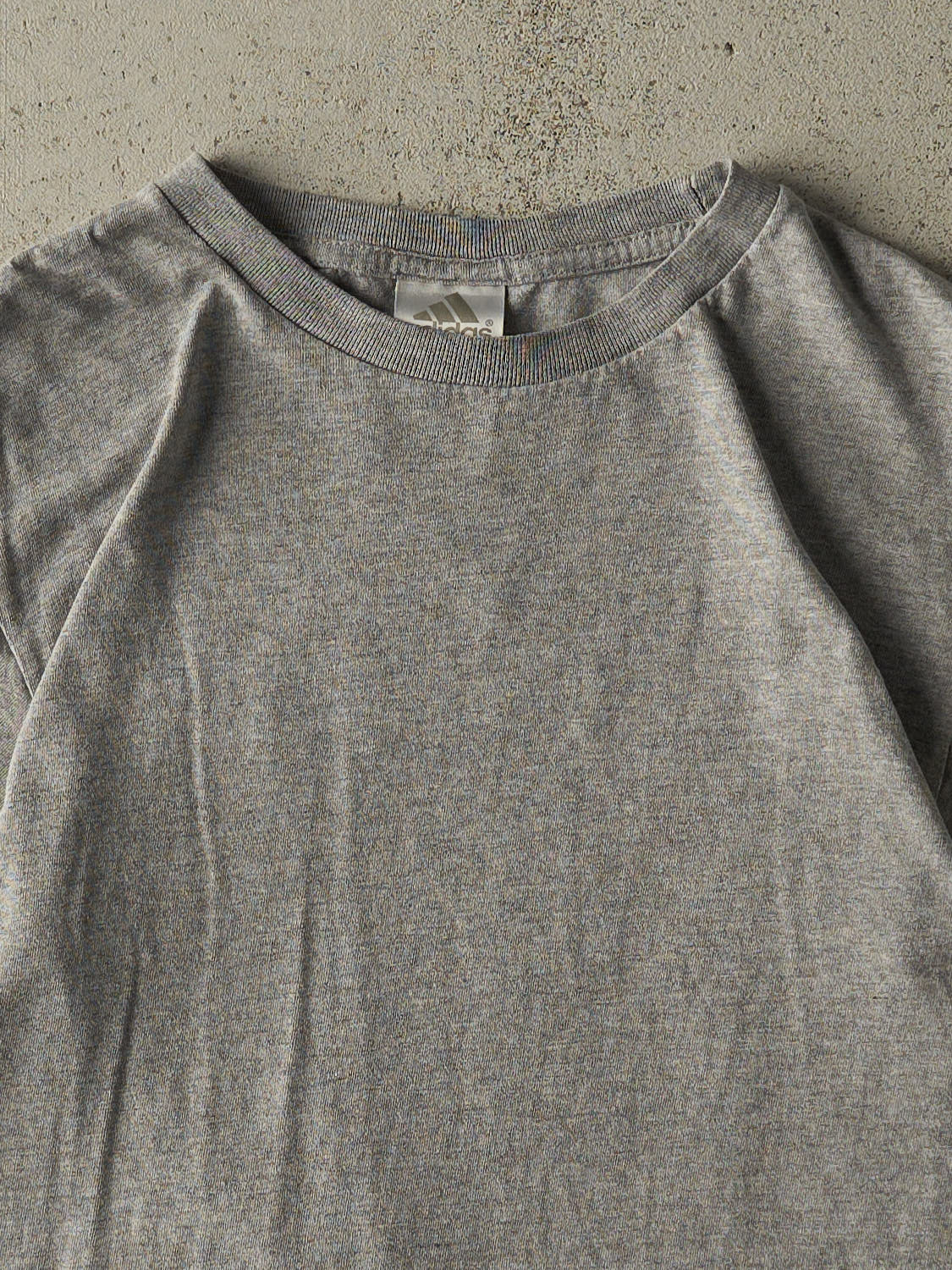 Vintage 90s Grey Adidas Logo Tee (S) - Image 3