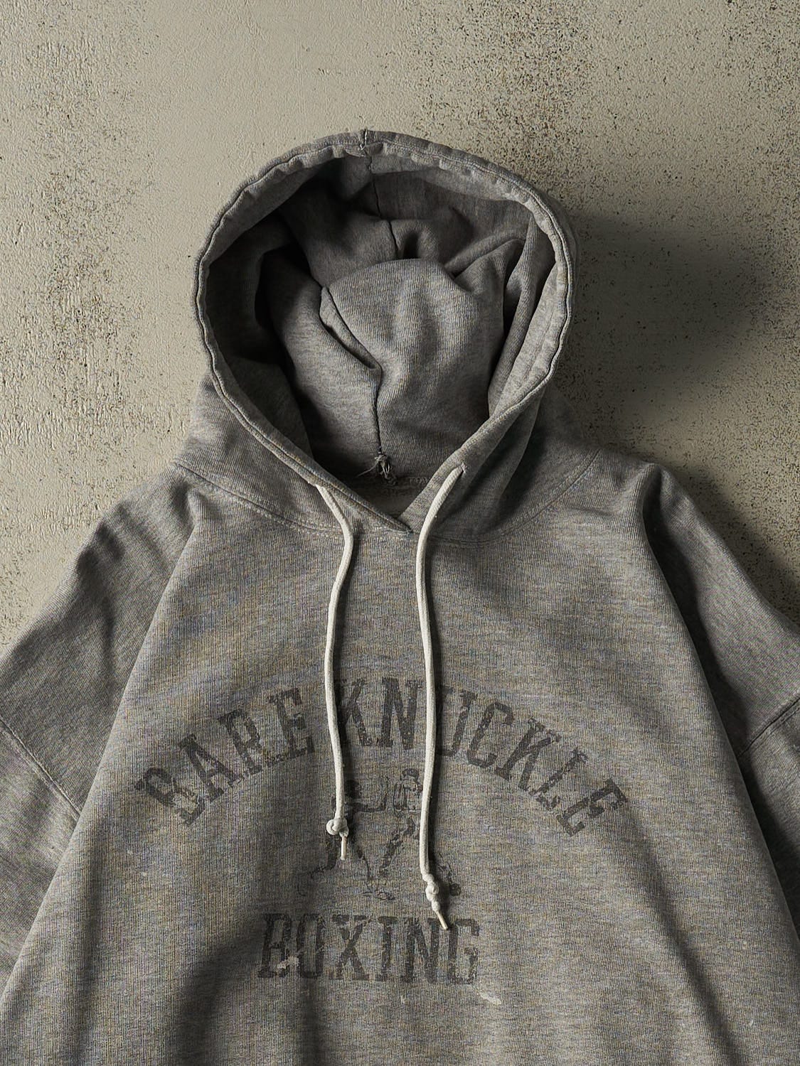 Vintage 90s Grey Bare Knuckle Boxing Hoodie (L/XL) - Image 2
