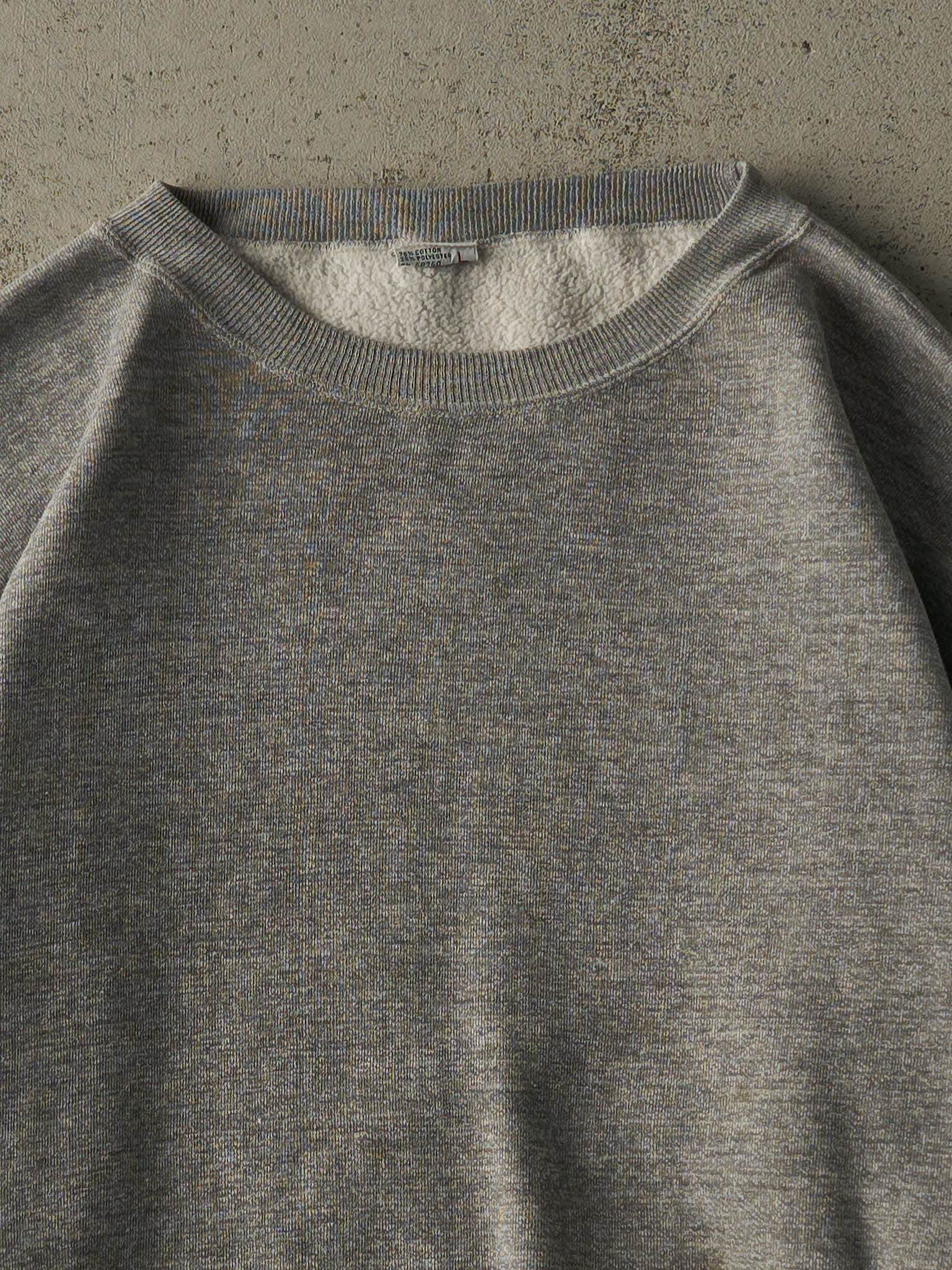 Vintage 90s Grey Blank Crewneck (L) - Image 2