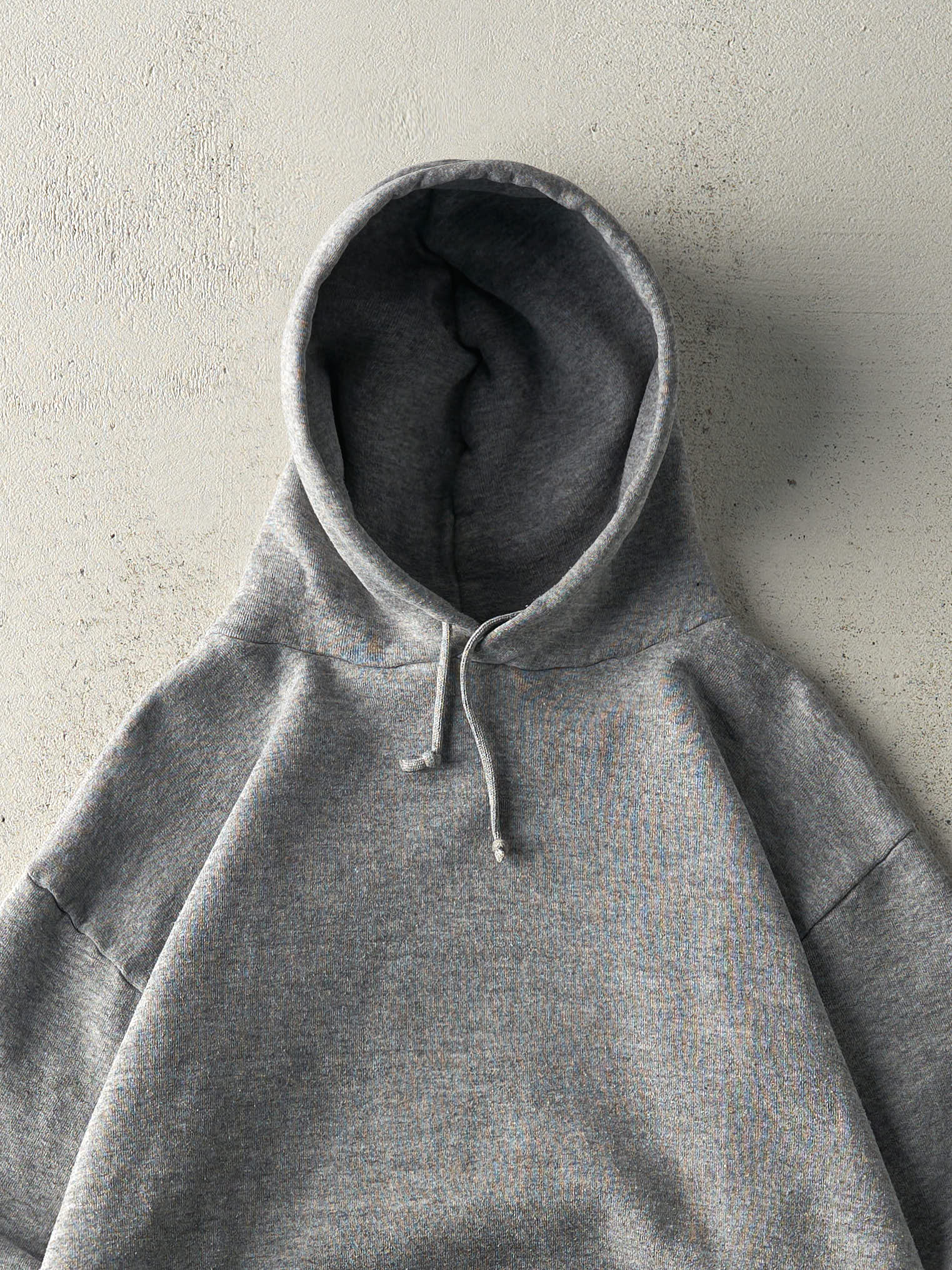 Vintage 90s Grey Blank Hoodie (M) - Image 2