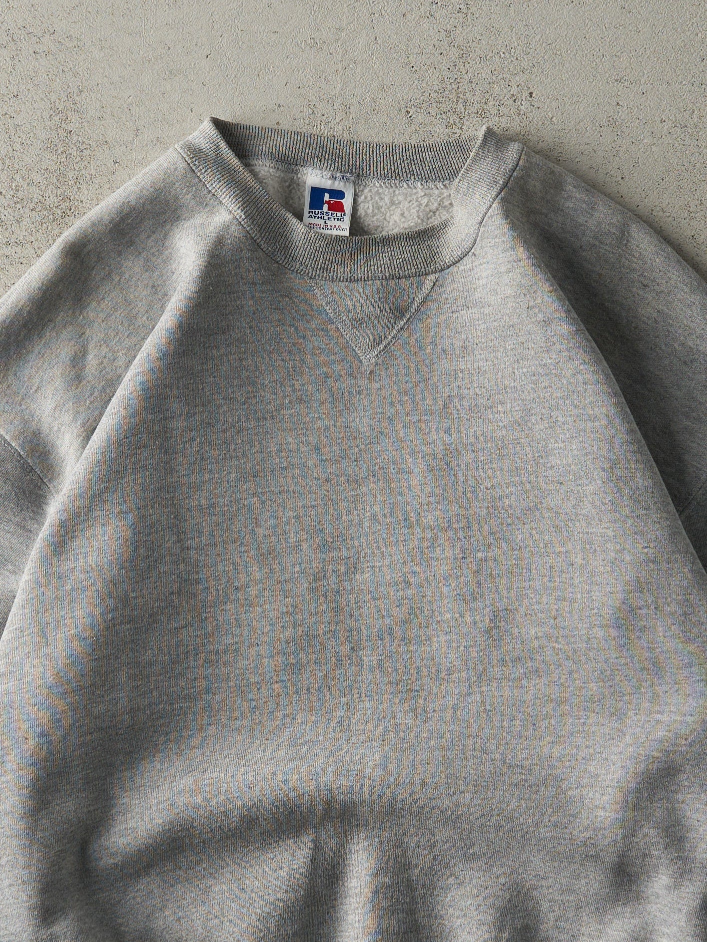 Vintage 90s Grey Blank Russell Athletic Crewneck (L) - Image 2