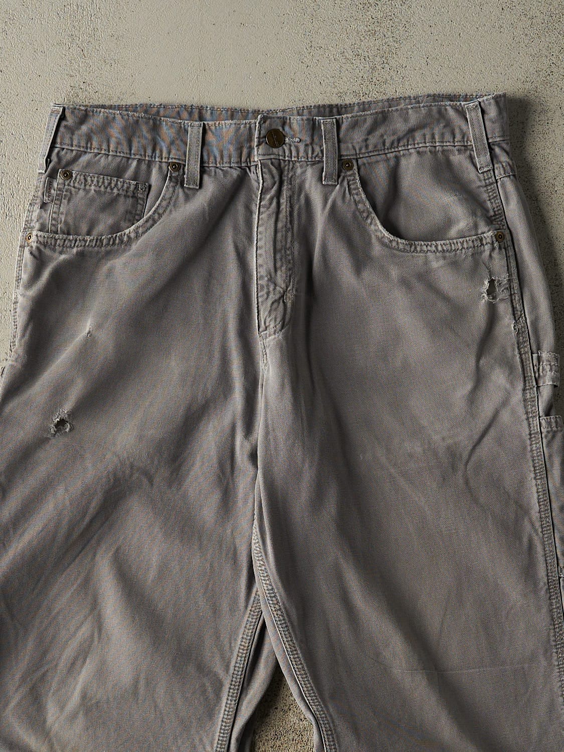 Vintage 90s Grey Carhartt Carpenter Pants (33x30) - Image 4