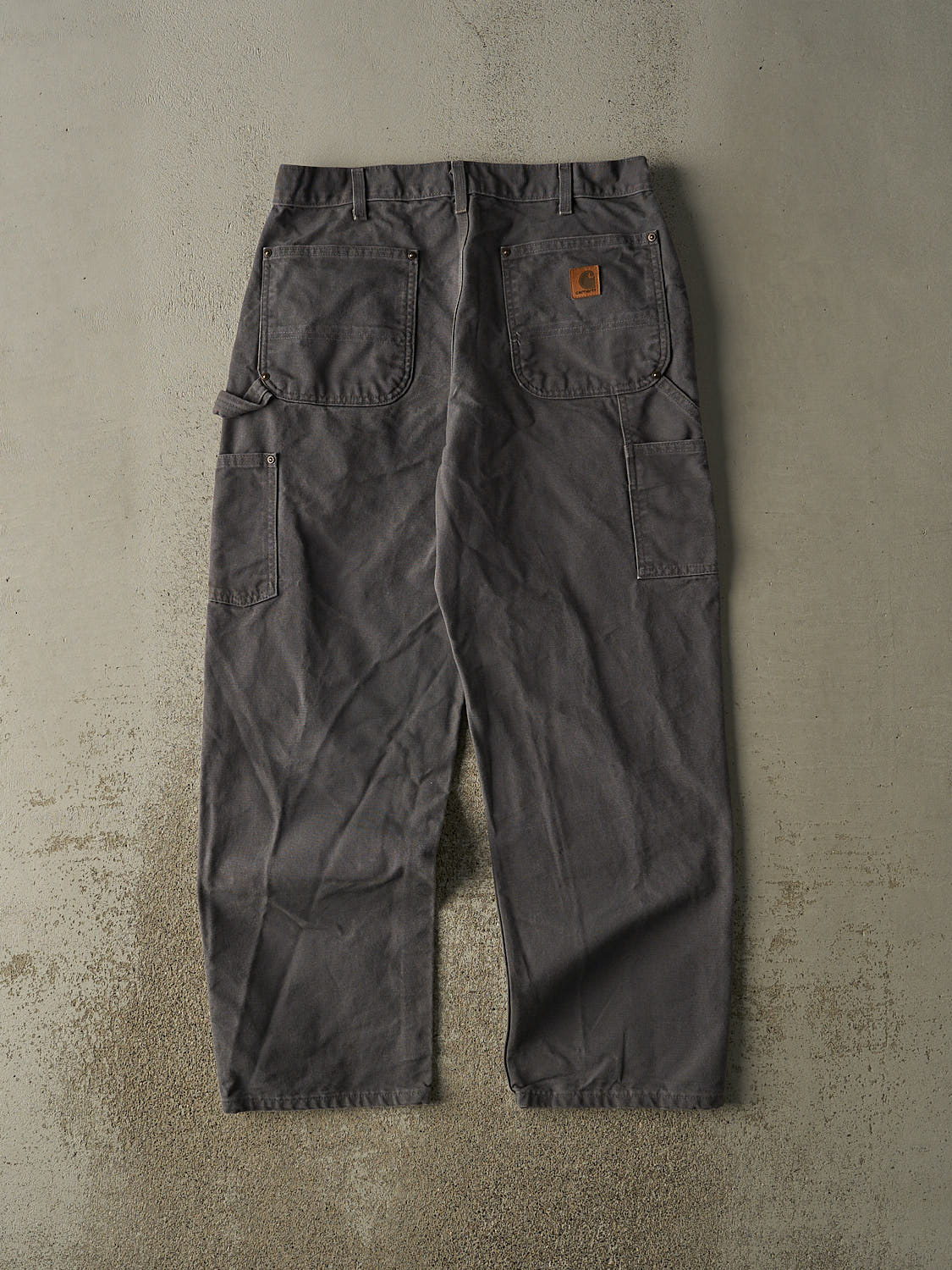 Vintage 90s Grey Carhartt Double Knee Carpenter Pants (33x30) - Image 3