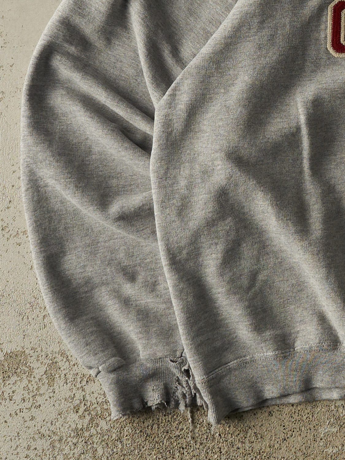 Vintage 90s Grey Champion Reverse Weave Boston College Crewneck (L/XL) - Image 3