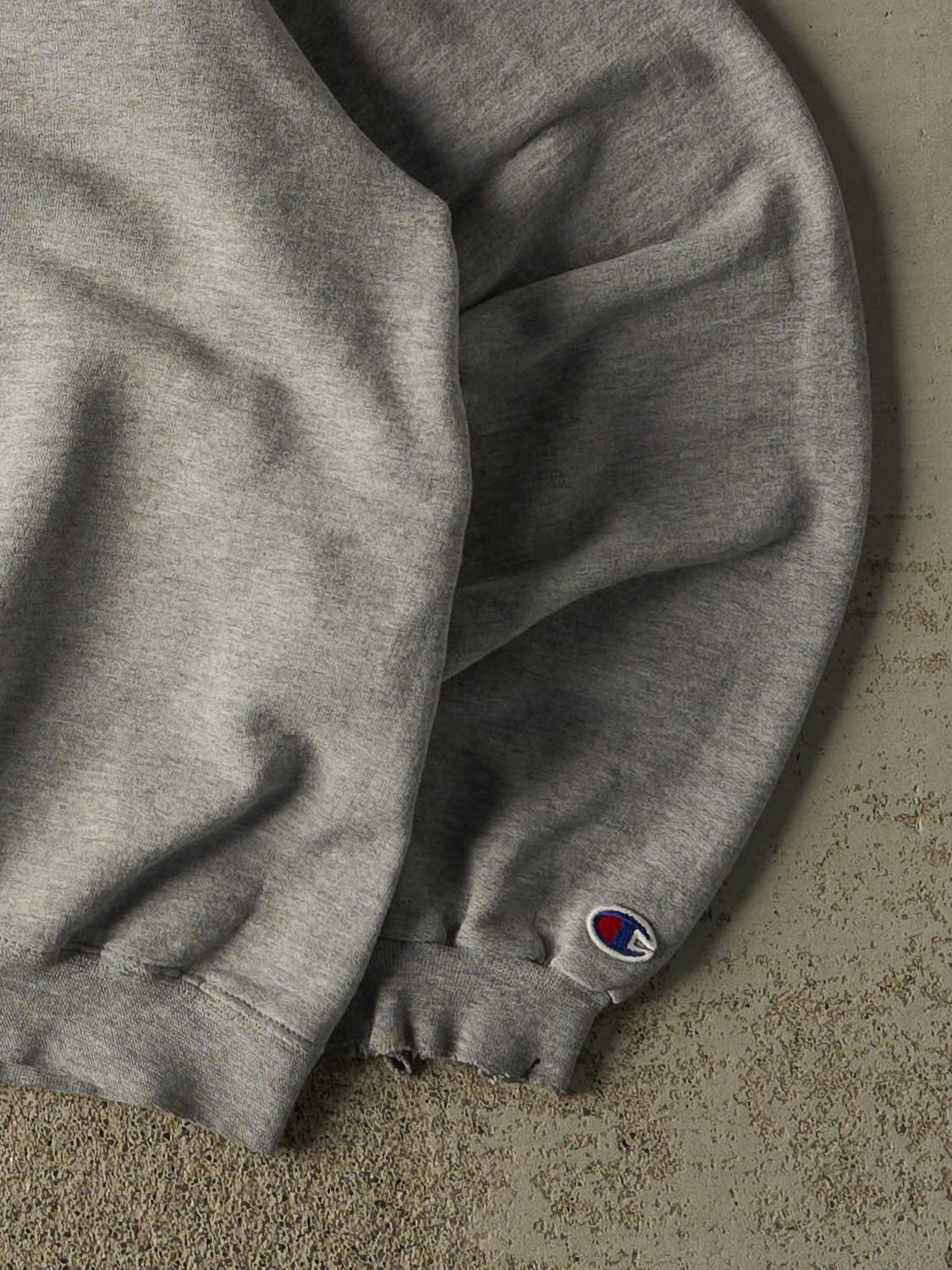 Vintage 90s Grey Champion Reverse Weave Boston College Crewneck (L/XL) - Image 4