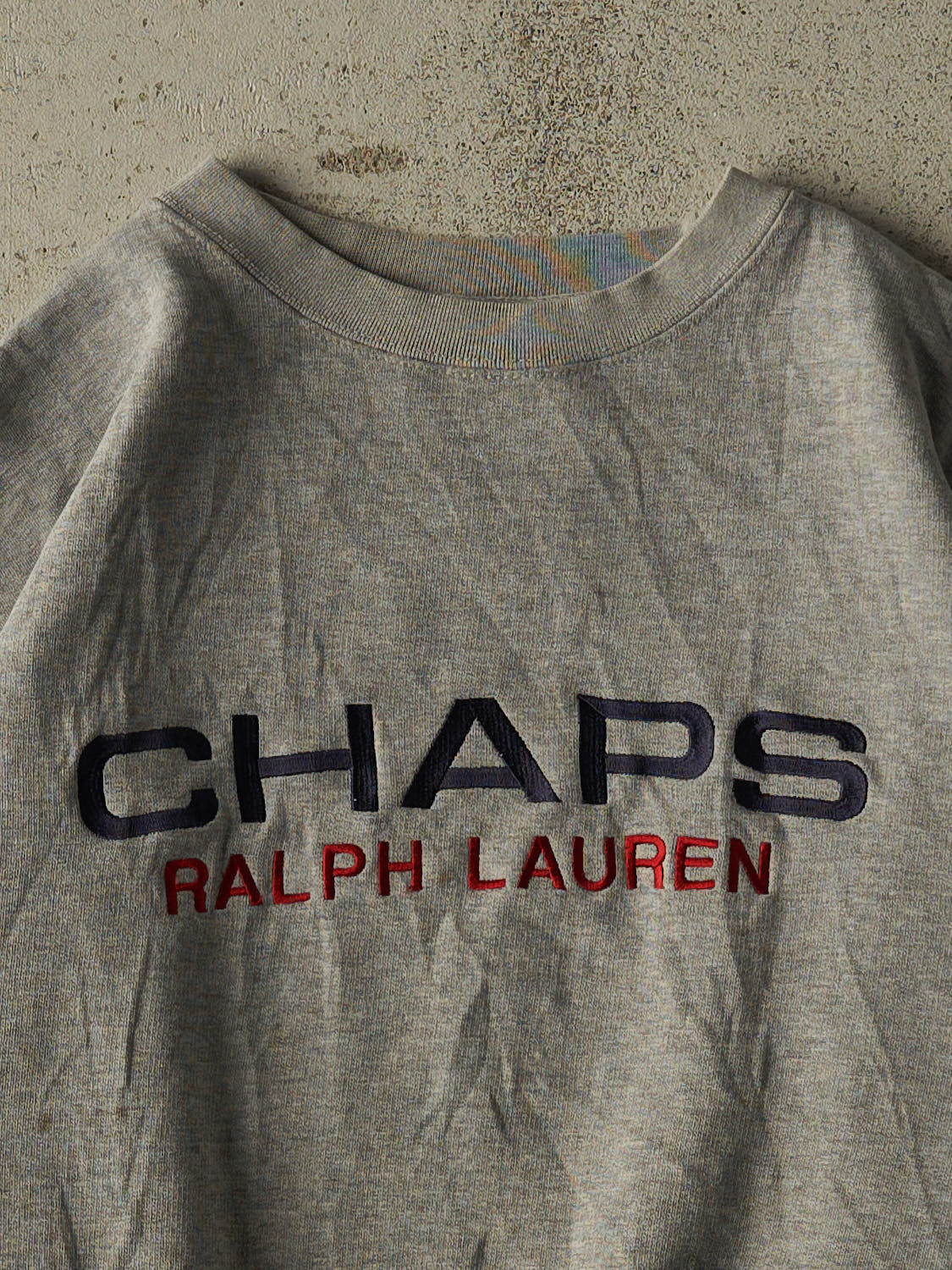Vintage 90s Grey Chaps Ralph Lauren Embroidered Crewneck (M/L) - Image 2