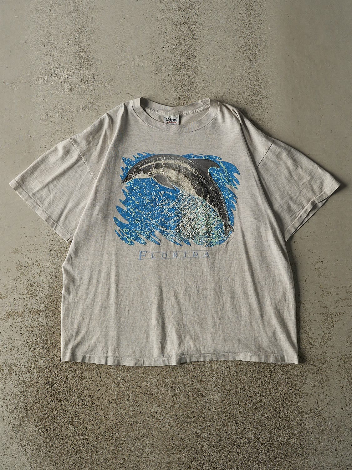 Vintage 90s Grey Florida Dolphin Single Stitch Tee (M/L)