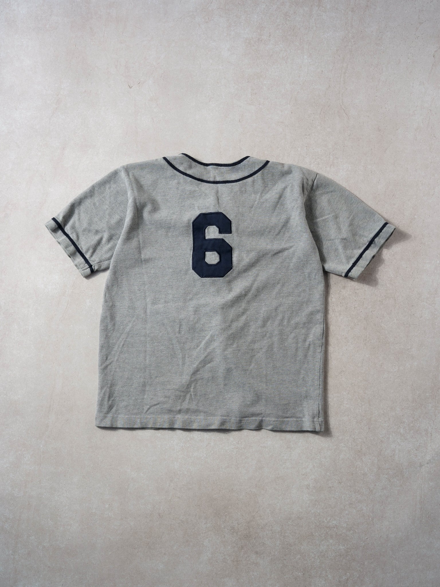 Vintage 90s Grey Gap Athletic #6 Baseball Tee (S) - Image 2