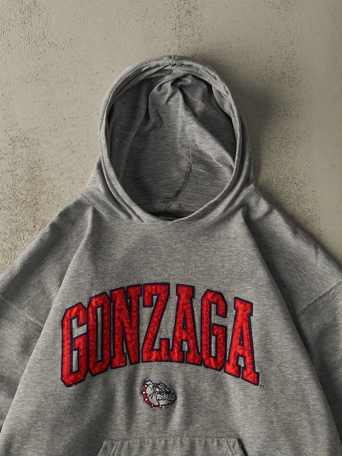Vintage 90s Grey Gonzaga University Embroidered Hoodie (XL/XXL) - Image 2