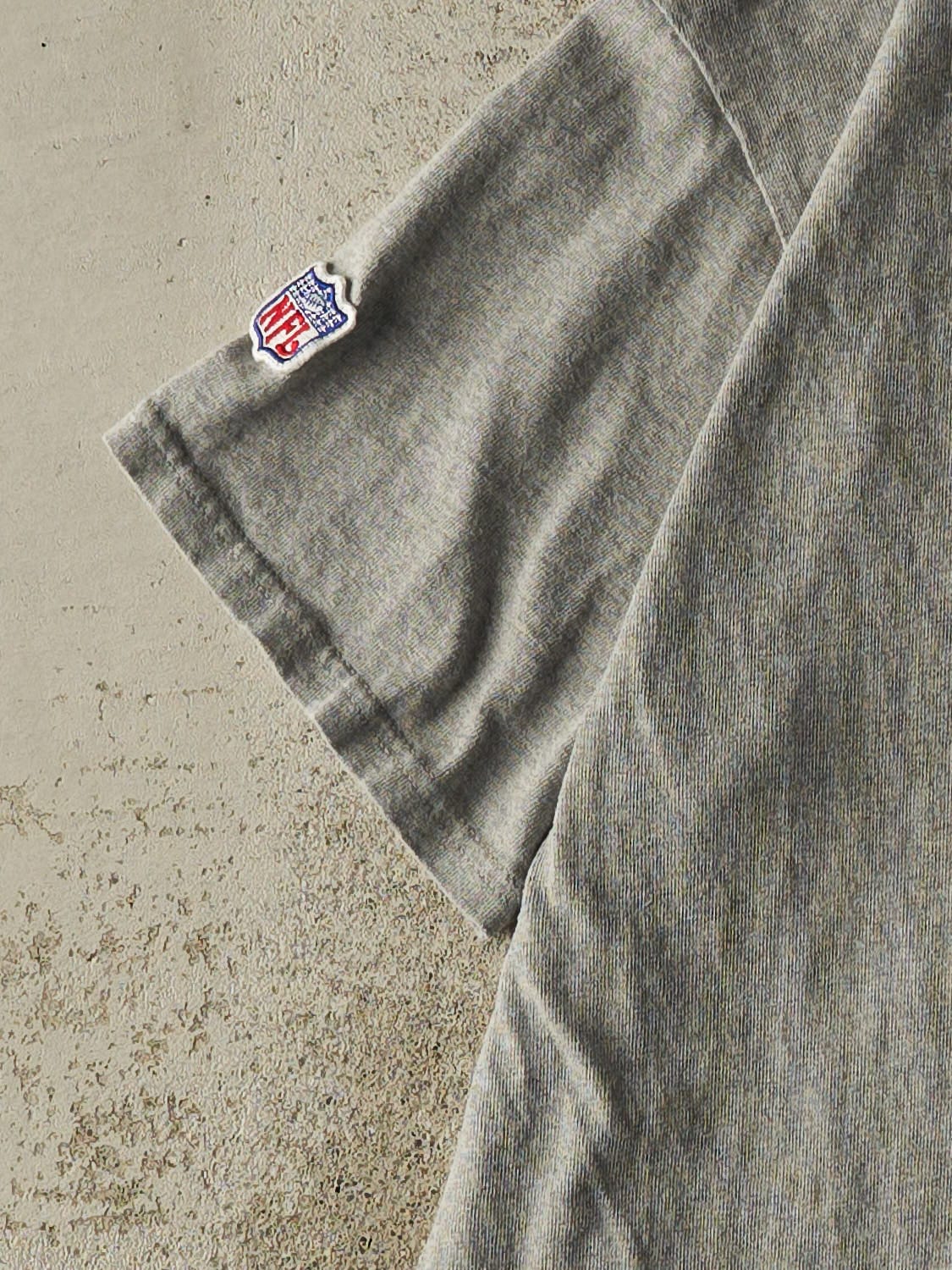 Vintage 90s Grey Green Bay Packers Embroidered Tee (M) - Image 3
