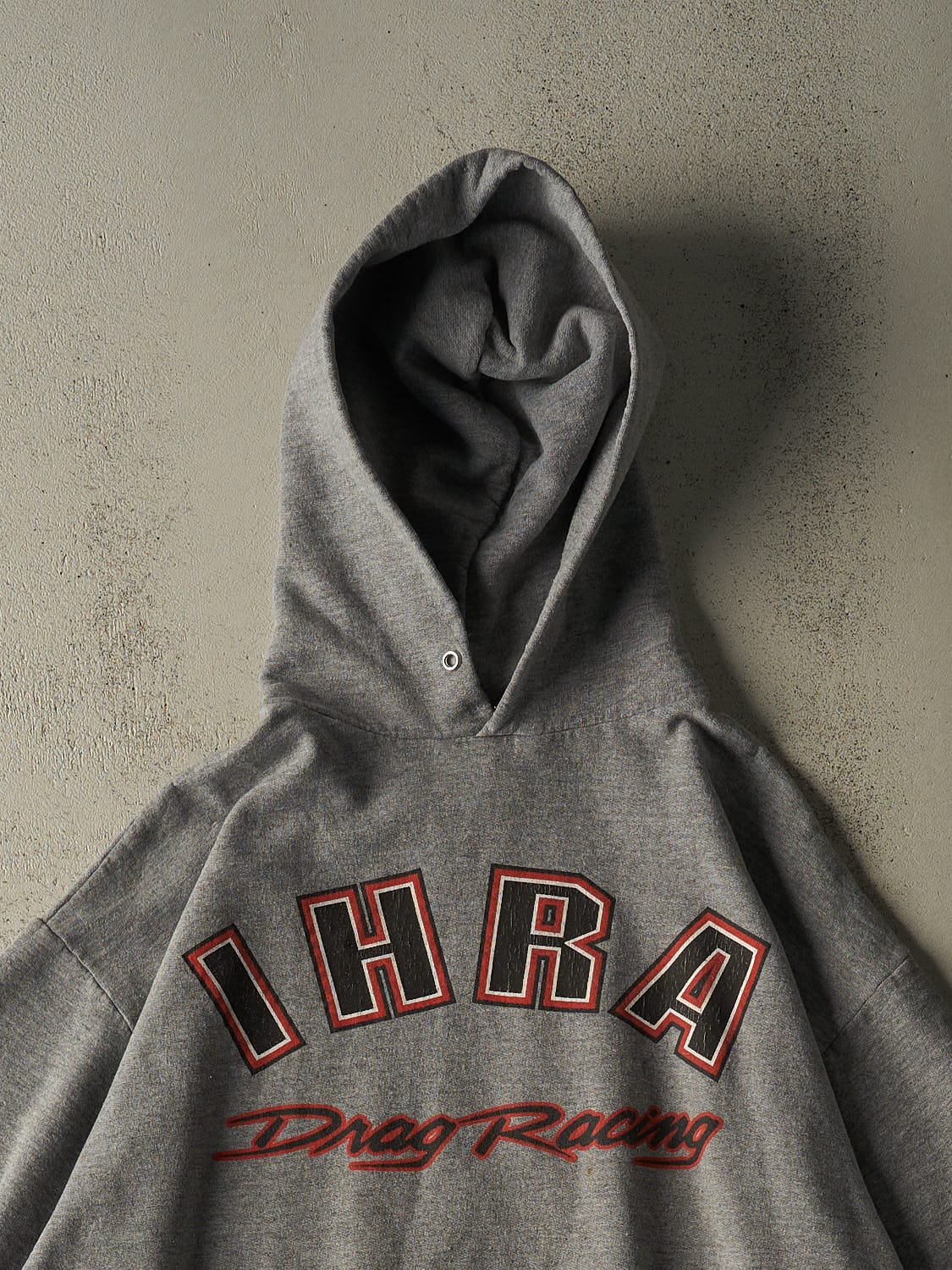 Vintage 90s Grey IHRA Drag Racing Hoodie (XL/XXL) - Image 2