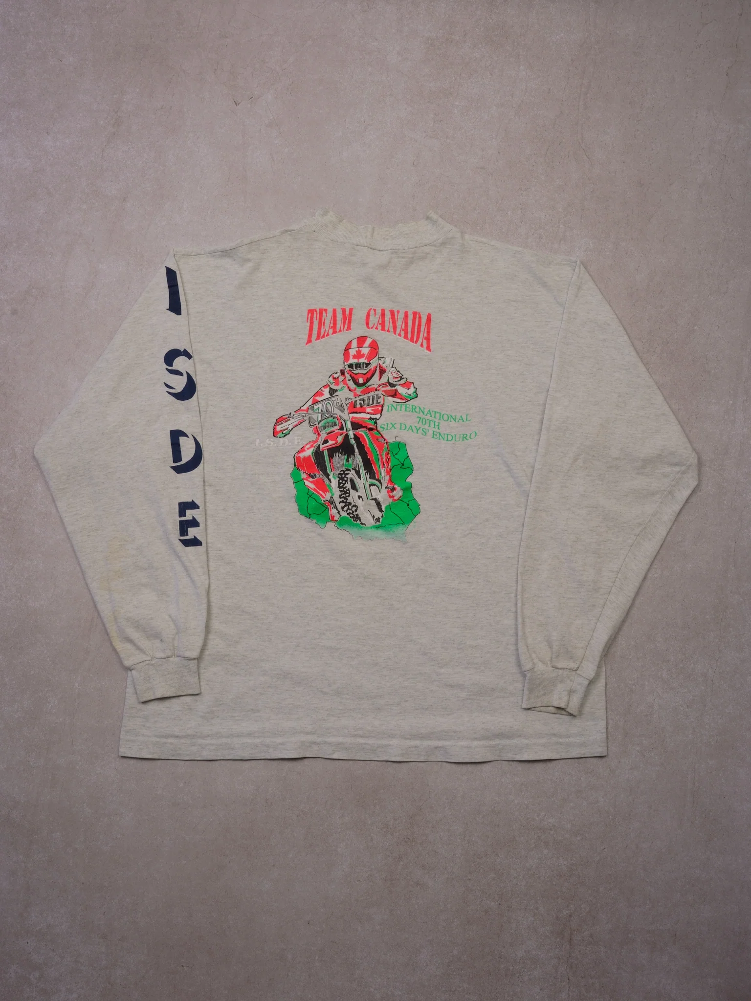 Vintage 90s Grey "International Six Day Enduro" Team Canada" Longsleeve (M/L) - Image 2